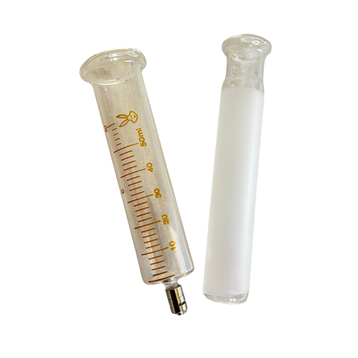 Seringa de vidro bico de metal luer lock 