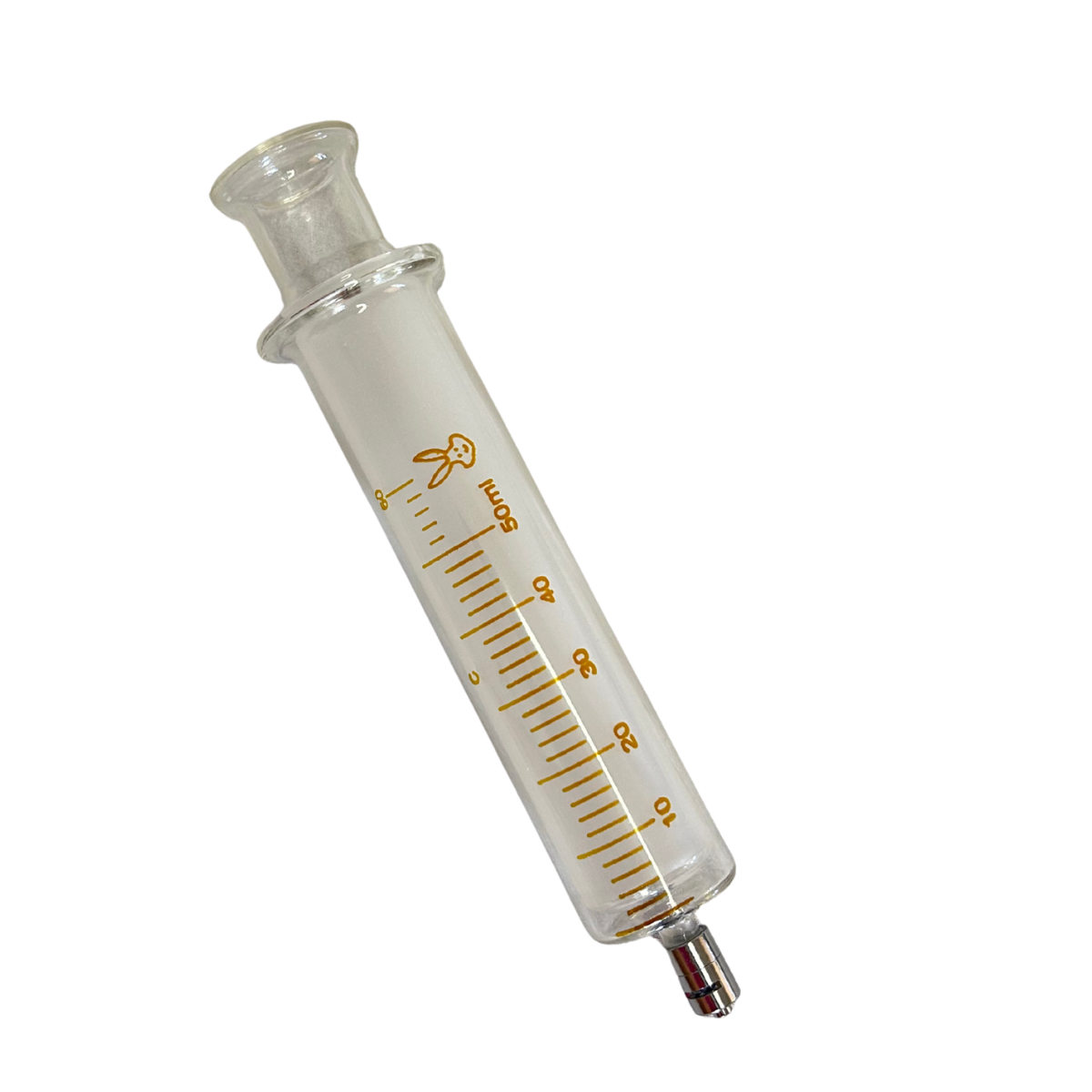 Seringa de vidro bico de metal luer lock 
