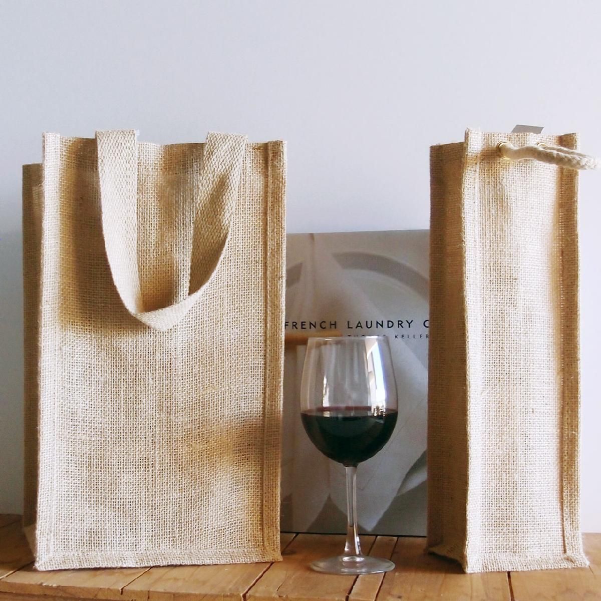 Jute Wine Bottle Bags