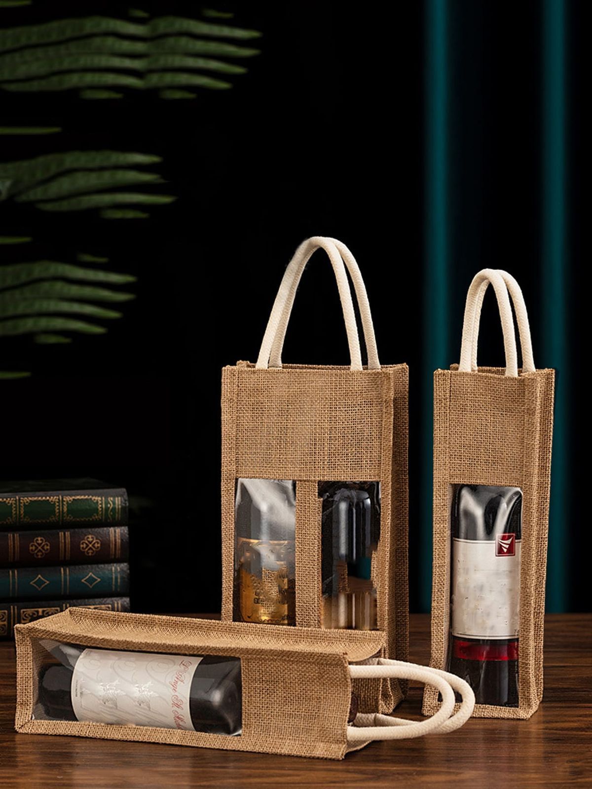 Jute Wine Bottle Bags