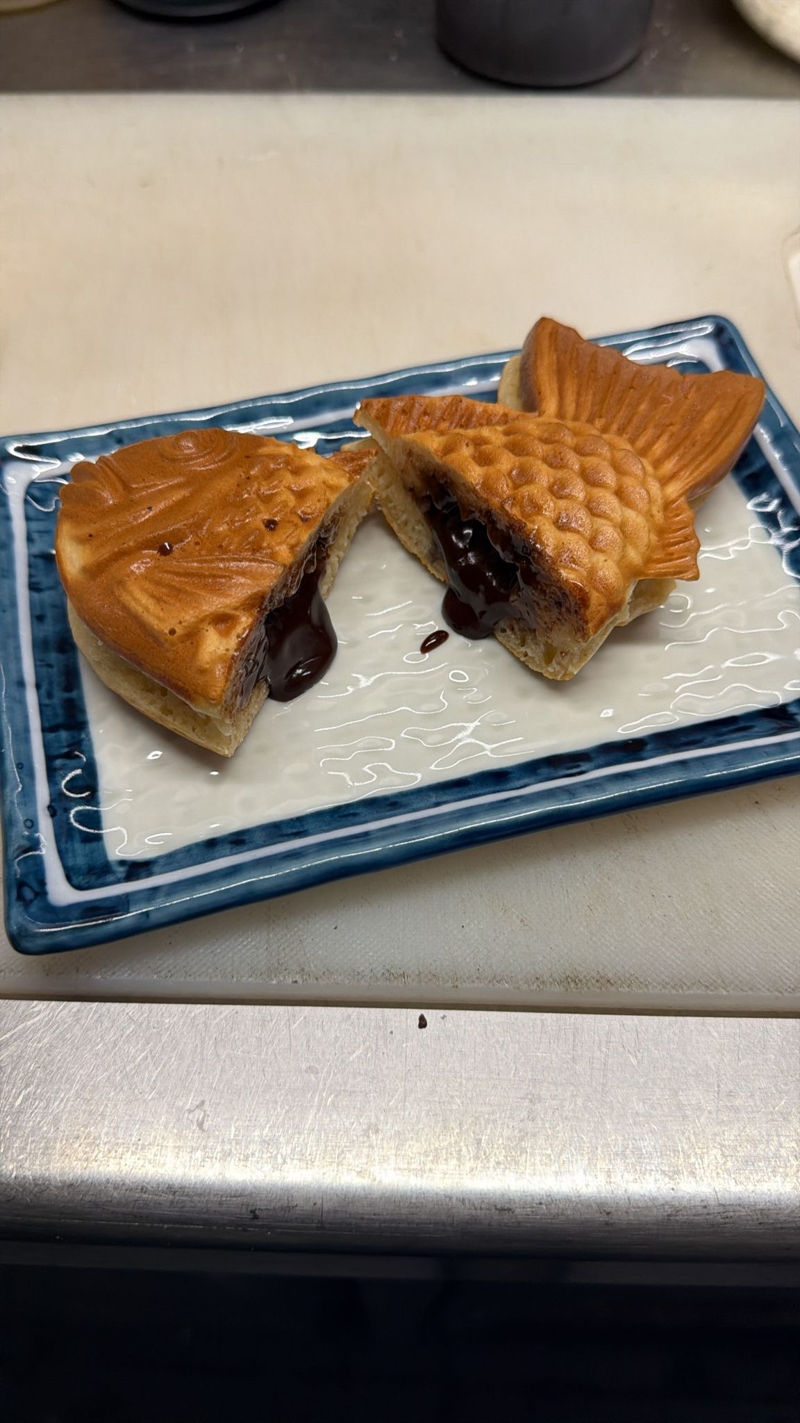 Taiyaki japonés relleno de chocolate