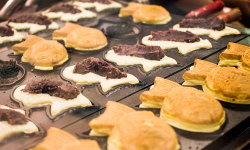 Taiyaki japonés relleno de chocolate