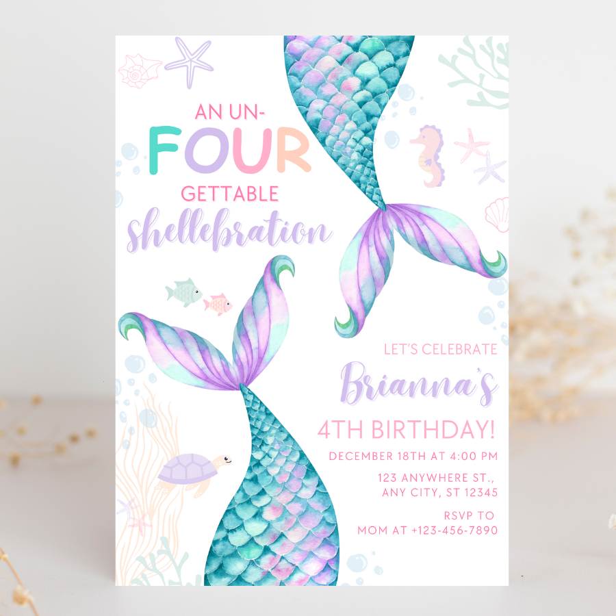 Mermaid Birthday Invitation