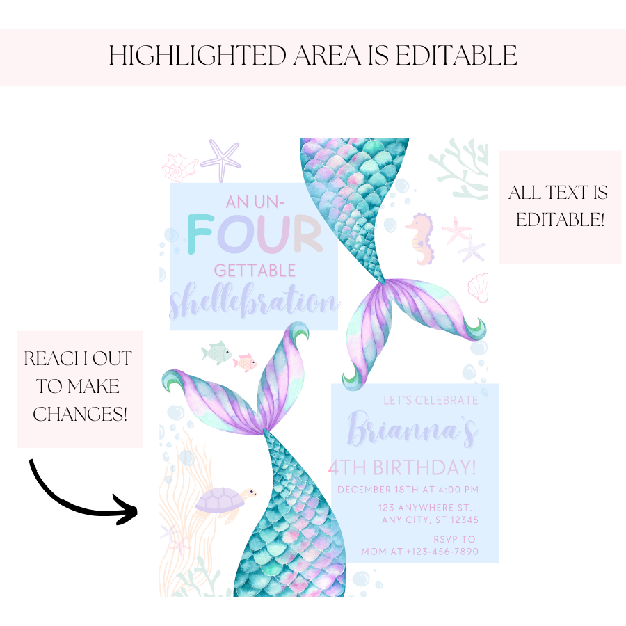 Mermaid Birthday Invitation