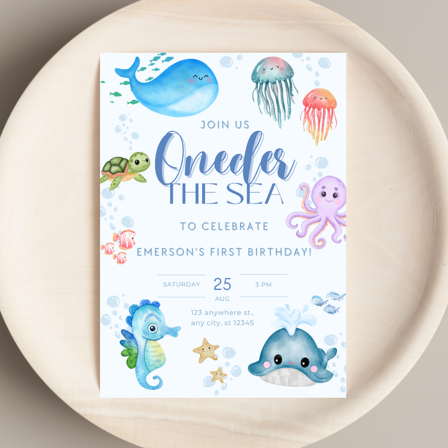 Oneder the Sea Birthday Invitation Under the Sea Birthday 
