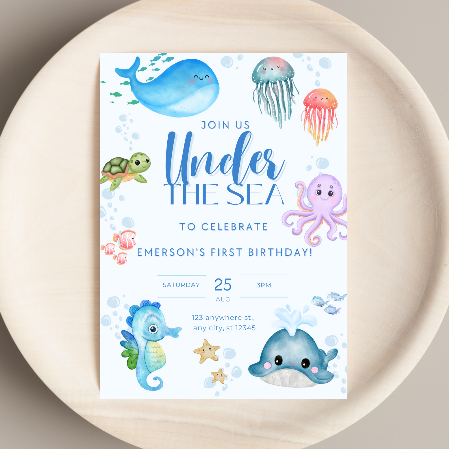 Under the Sea Birthday Invitation
