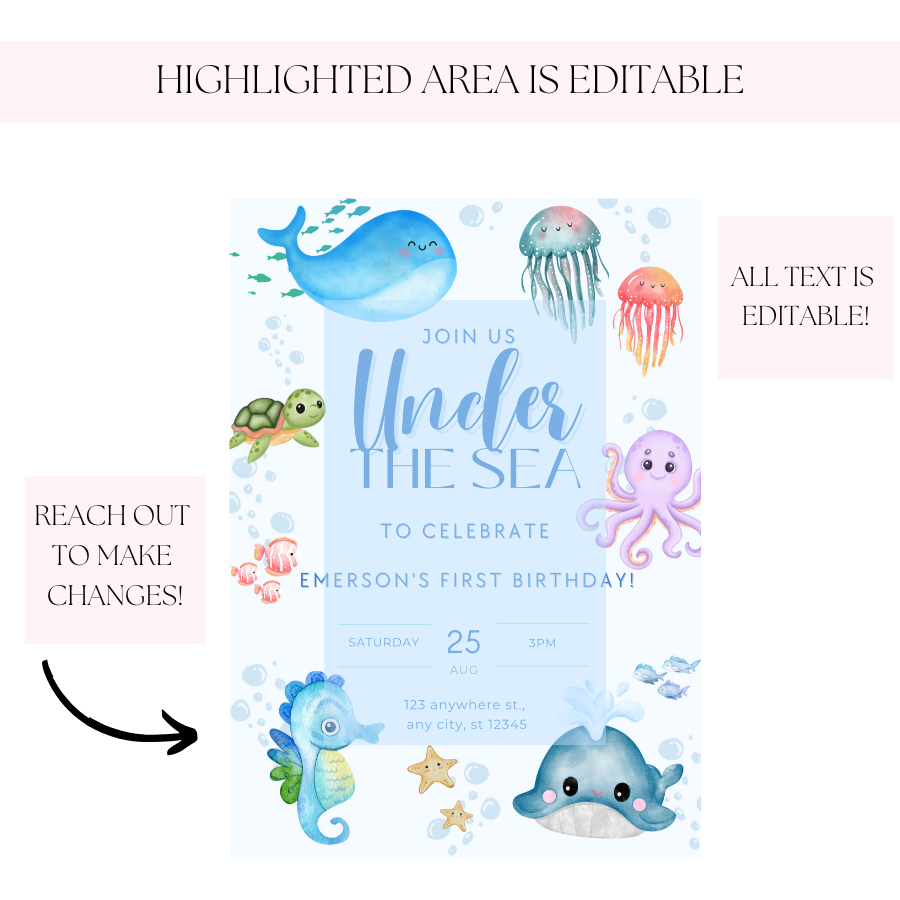 Under the Sea Birthday Invitation