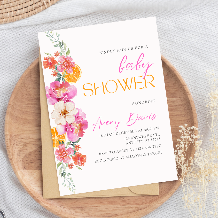 Citrus Baby Shower Invitation