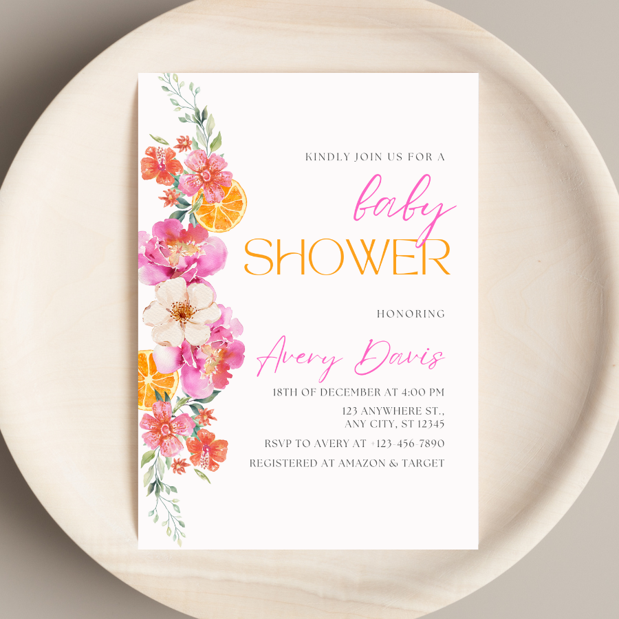 Citrus Baby Shower Invitation