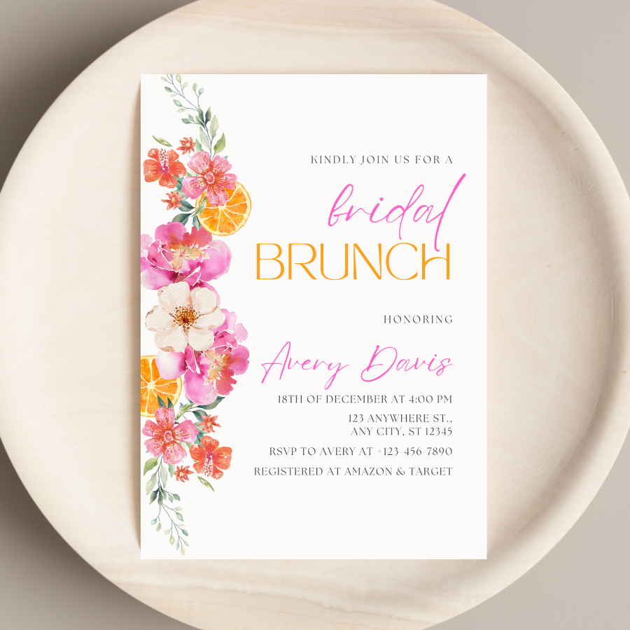 Citrus Bridal Brunch Invitation Bridal Shower