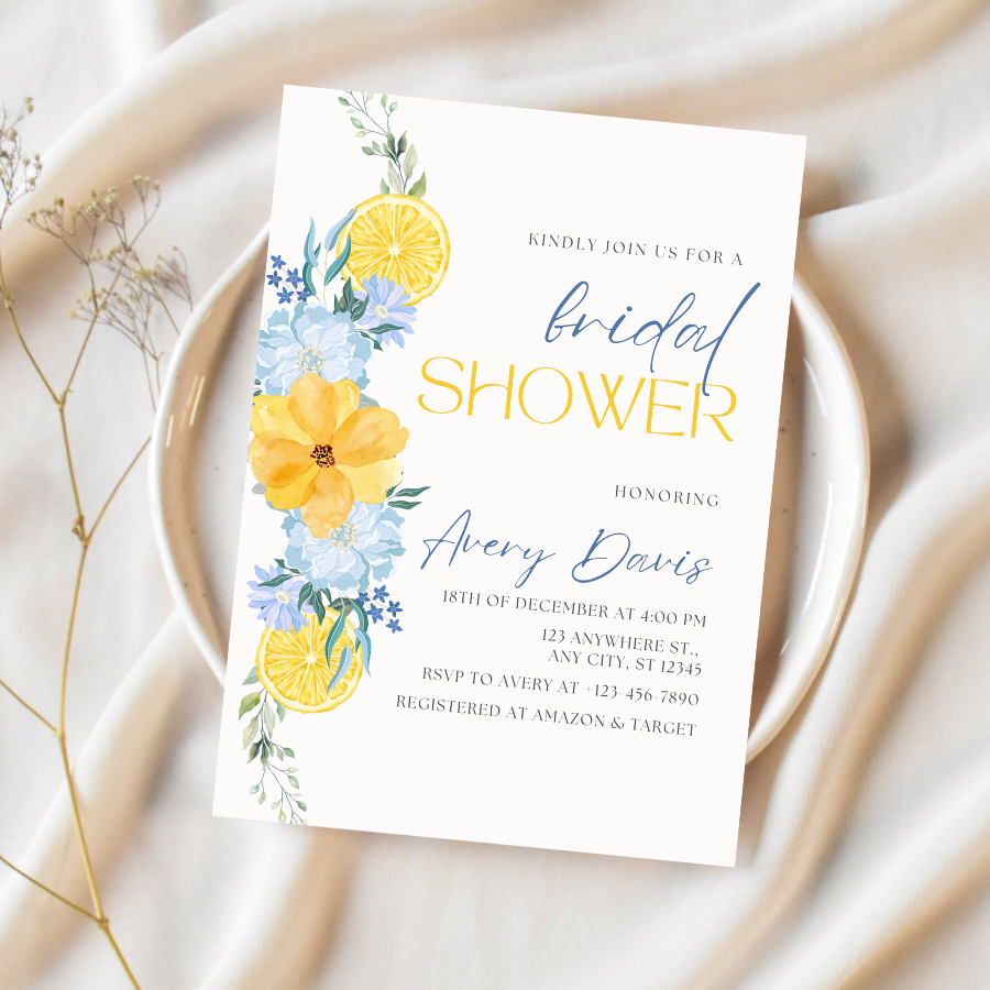 Citrus Bridal Shower Invitation Bridal Brunch