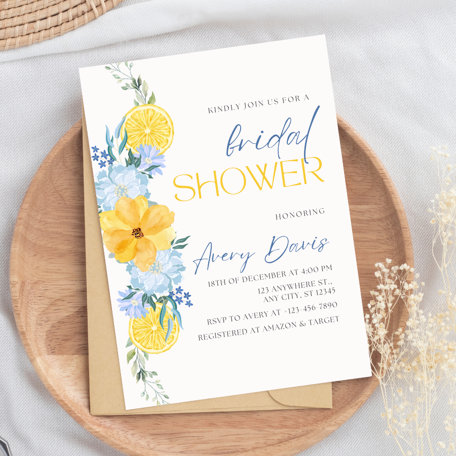 Citrus Bridal Shower Invitation Bridal Brunch
