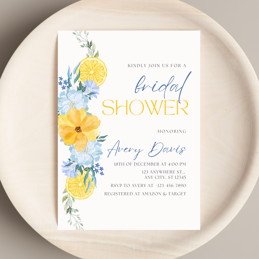 Citrus Bridal Shower Invitation Bridal Brunch