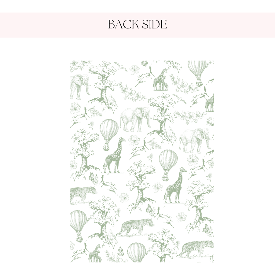 Toile de Jouy Baby Shower Invitation Sage Green Safari Theme