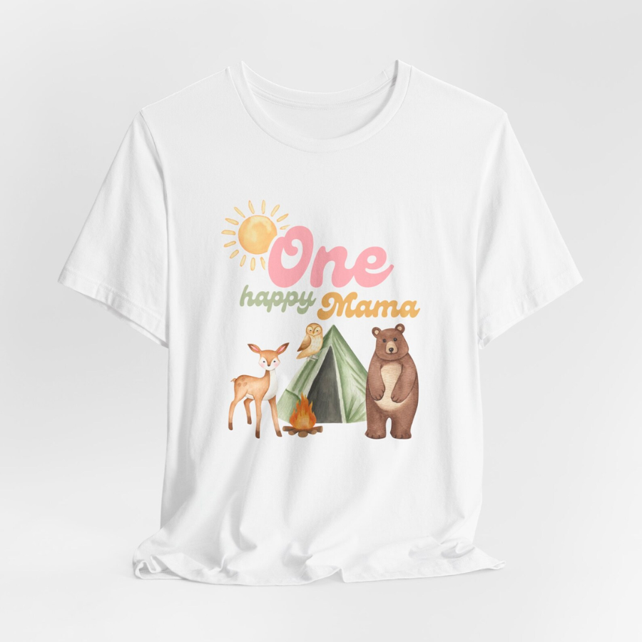 Pink ONE Happy Camper Birthday Shirt Matching Family Shirts