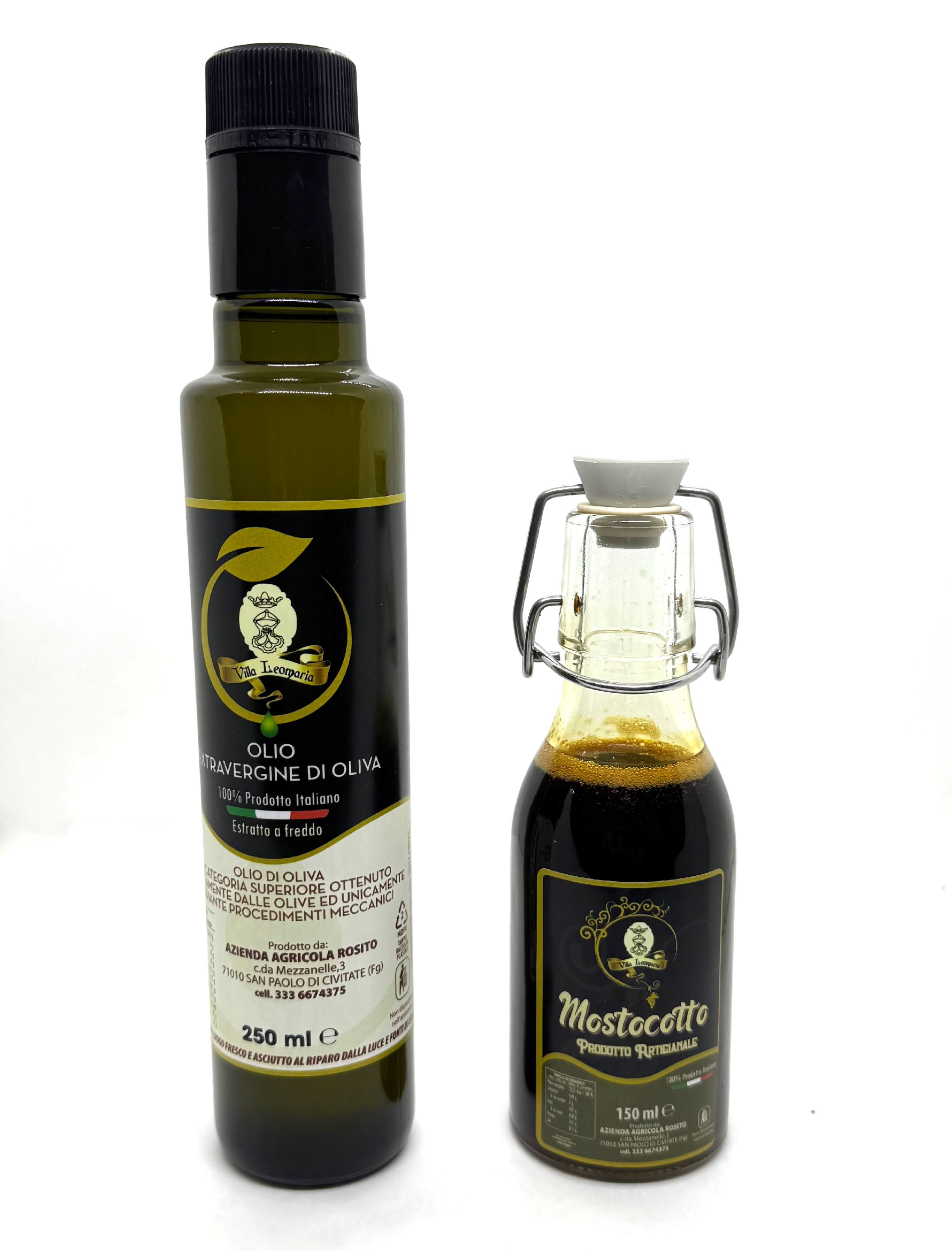 Bottiglia Olio Extravergine 250ML + Bottiglia Mosto Cotto 150ML