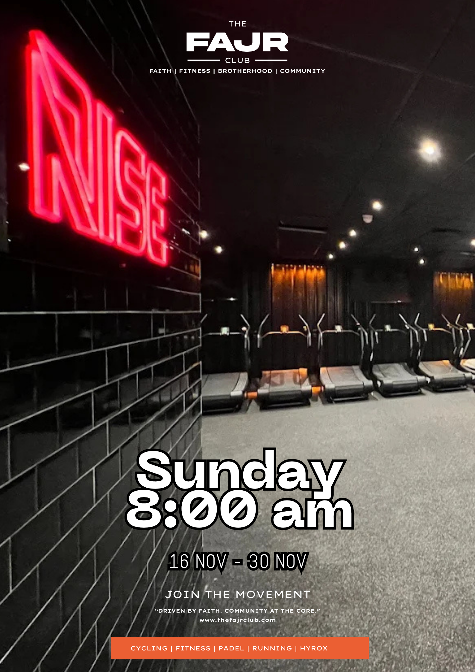 November Sunday Gym Block 8.00 am