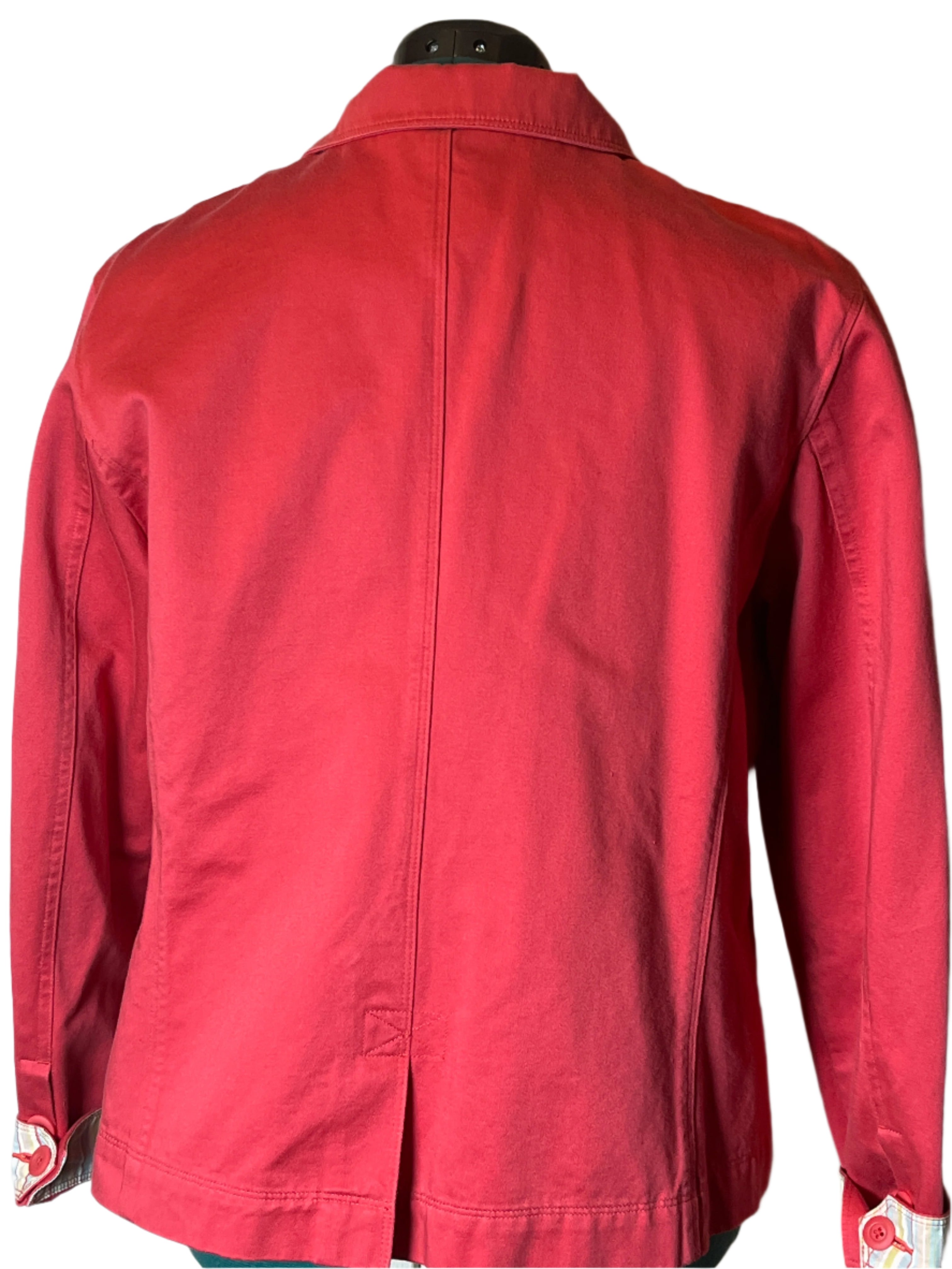Stylish Buttoned Hot Pink Jacket(XL)