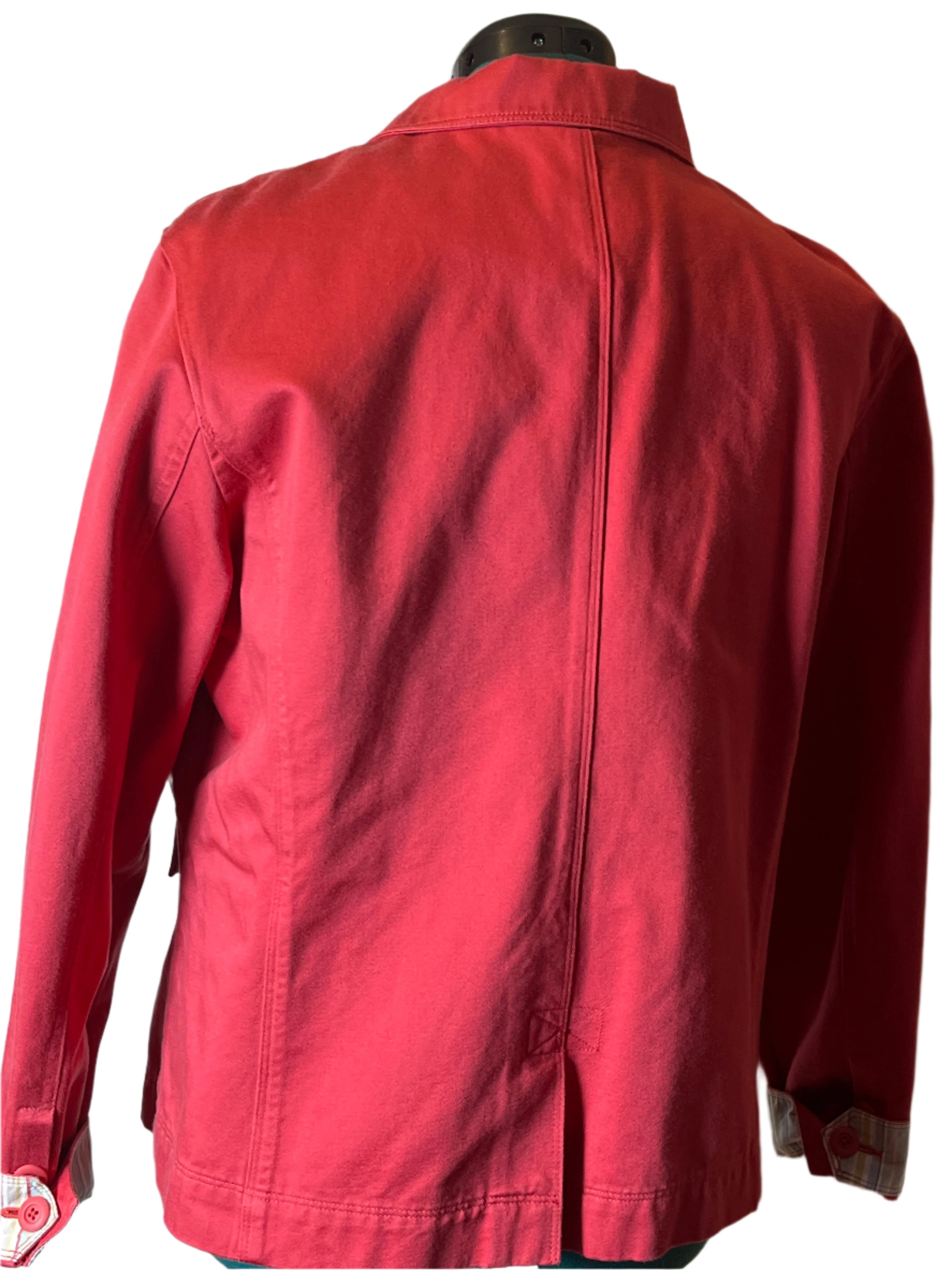 Stylish Buttoned Hot Pink Jacket(XL)