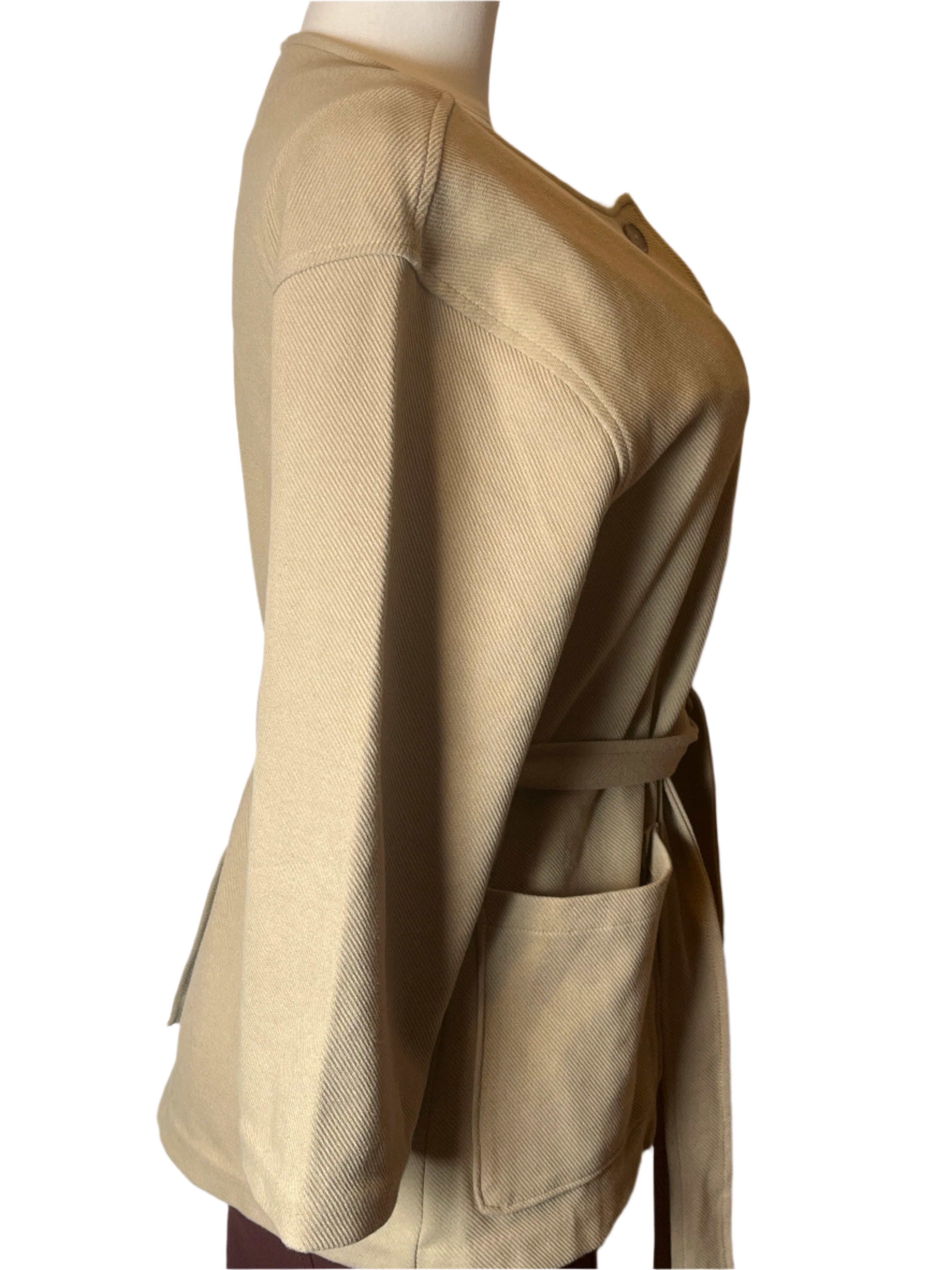 Banana Republic Tan Formal  Light Buttoned Jacket With Belt (size M)