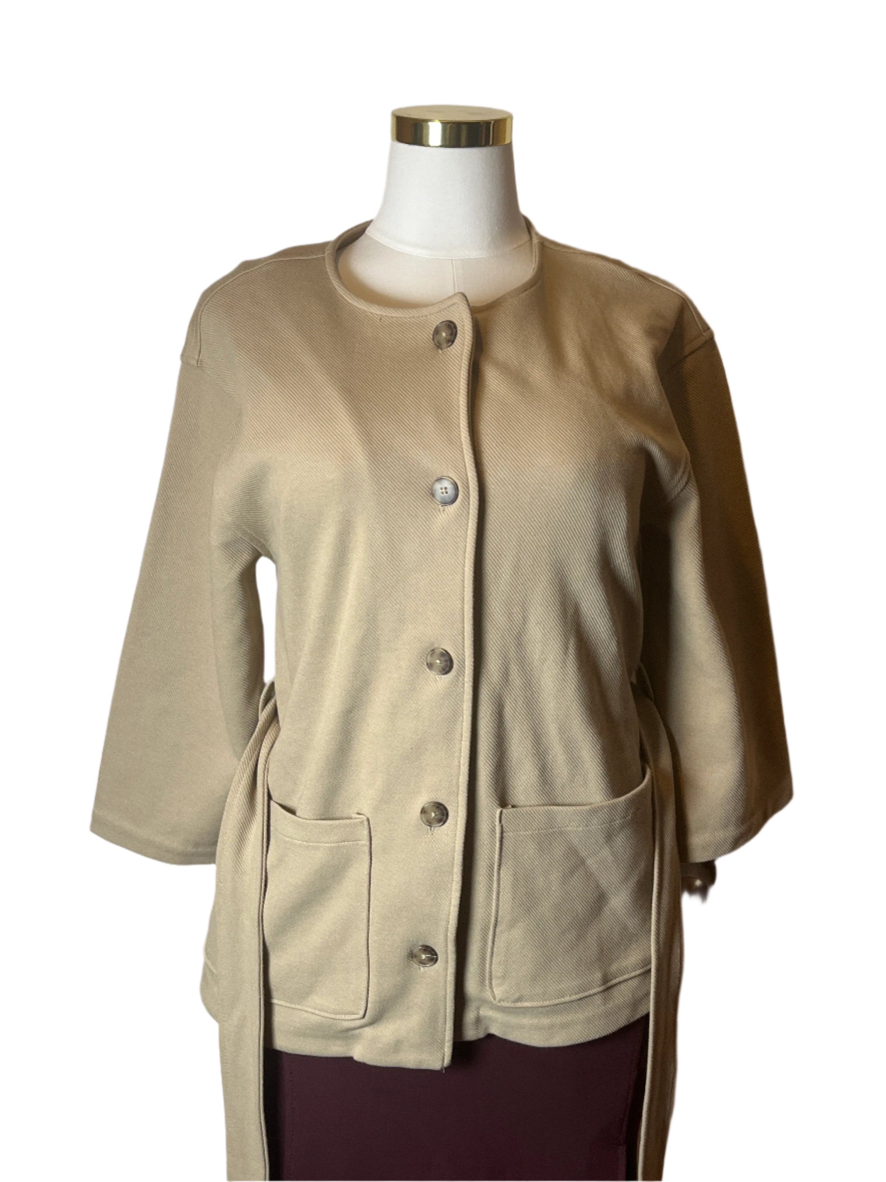 Banana Republic Tan Formal  Light Buttoned Jacket With Belt (size M)