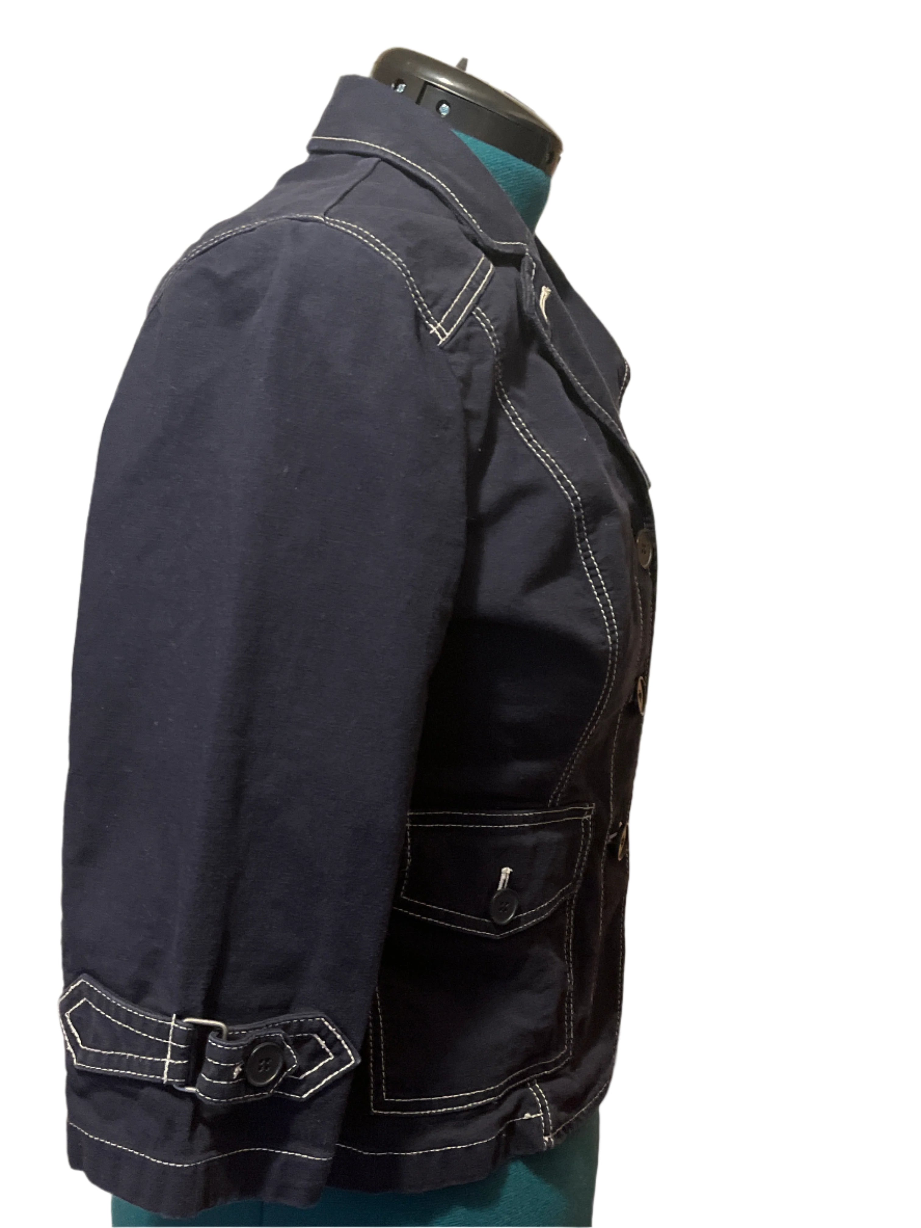 Ann Taylor Loft Dark Blue Jean Jacket/Blazer(Size 12 P)