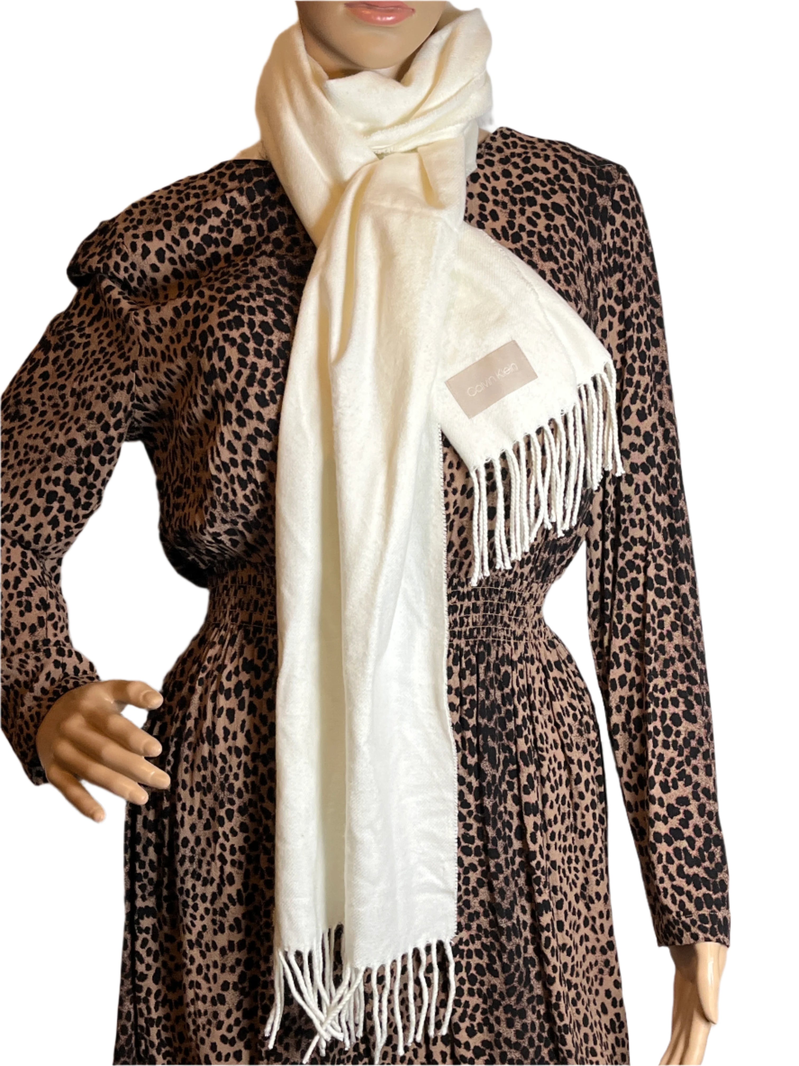 Beige Scarf with Fringes