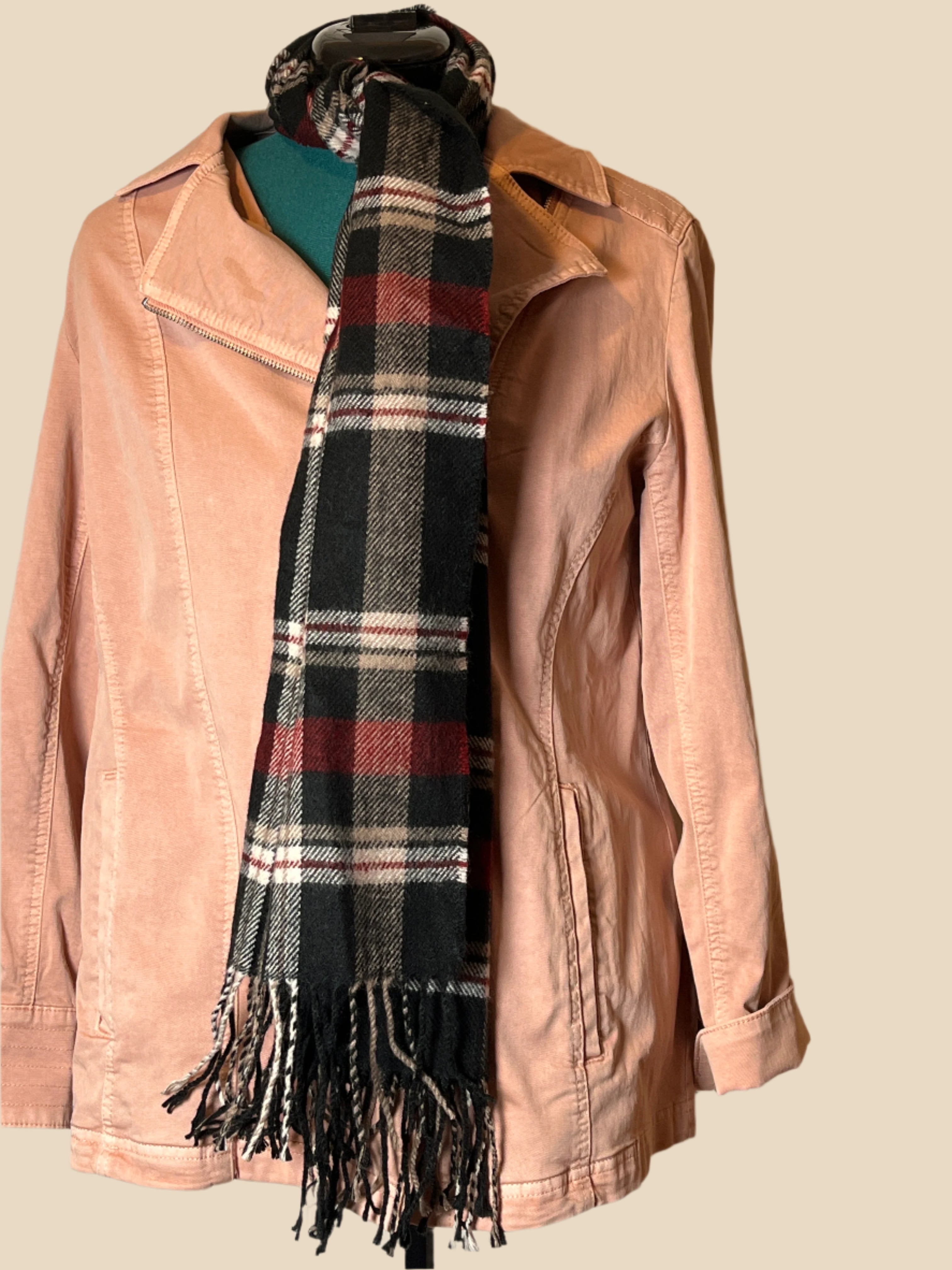 Primark Limited-Beautiful Long Black and Red Plaid Winter Scar with Fringes