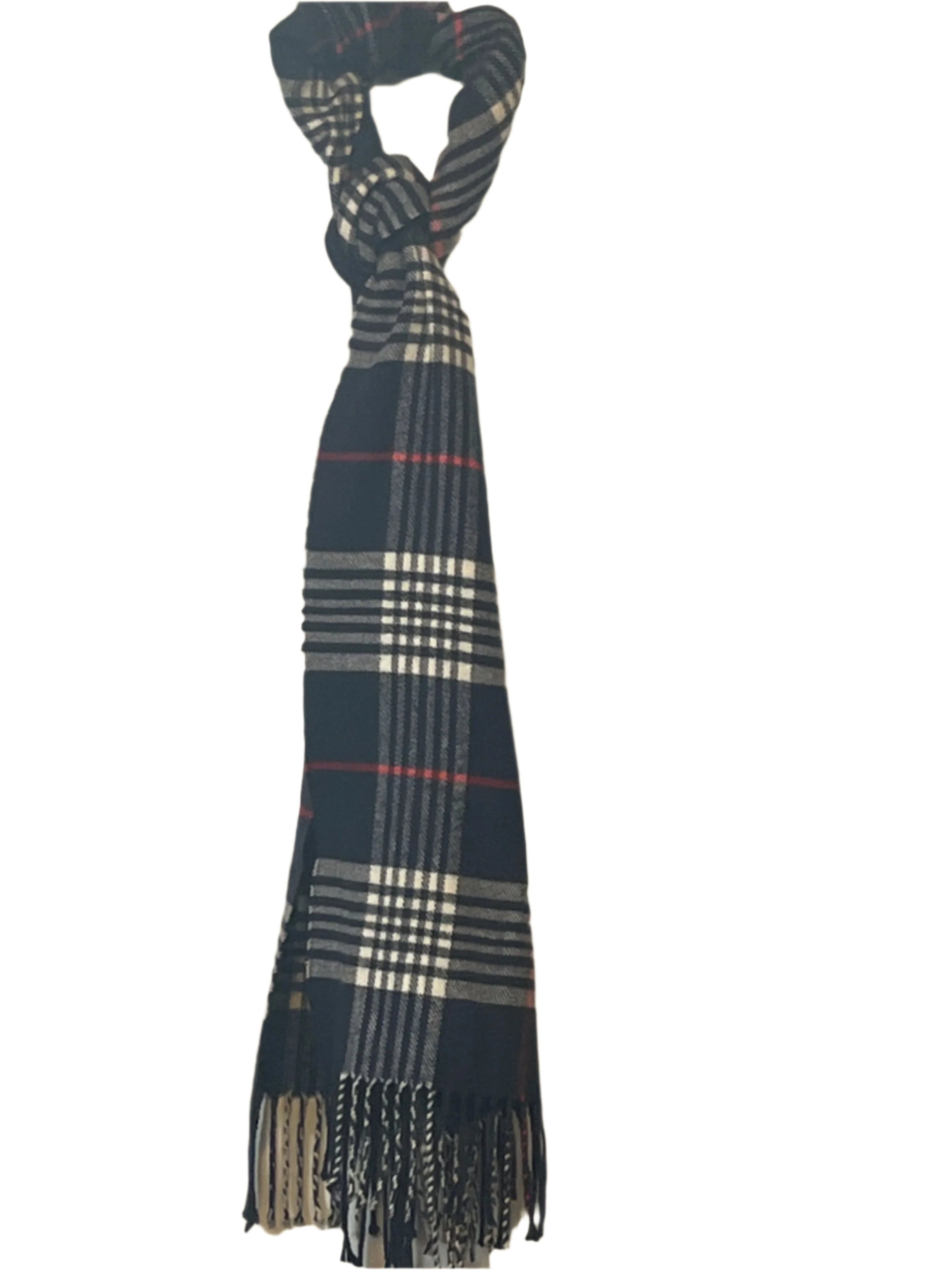 Beautiful, Warm Red, Blue, and White Scarf