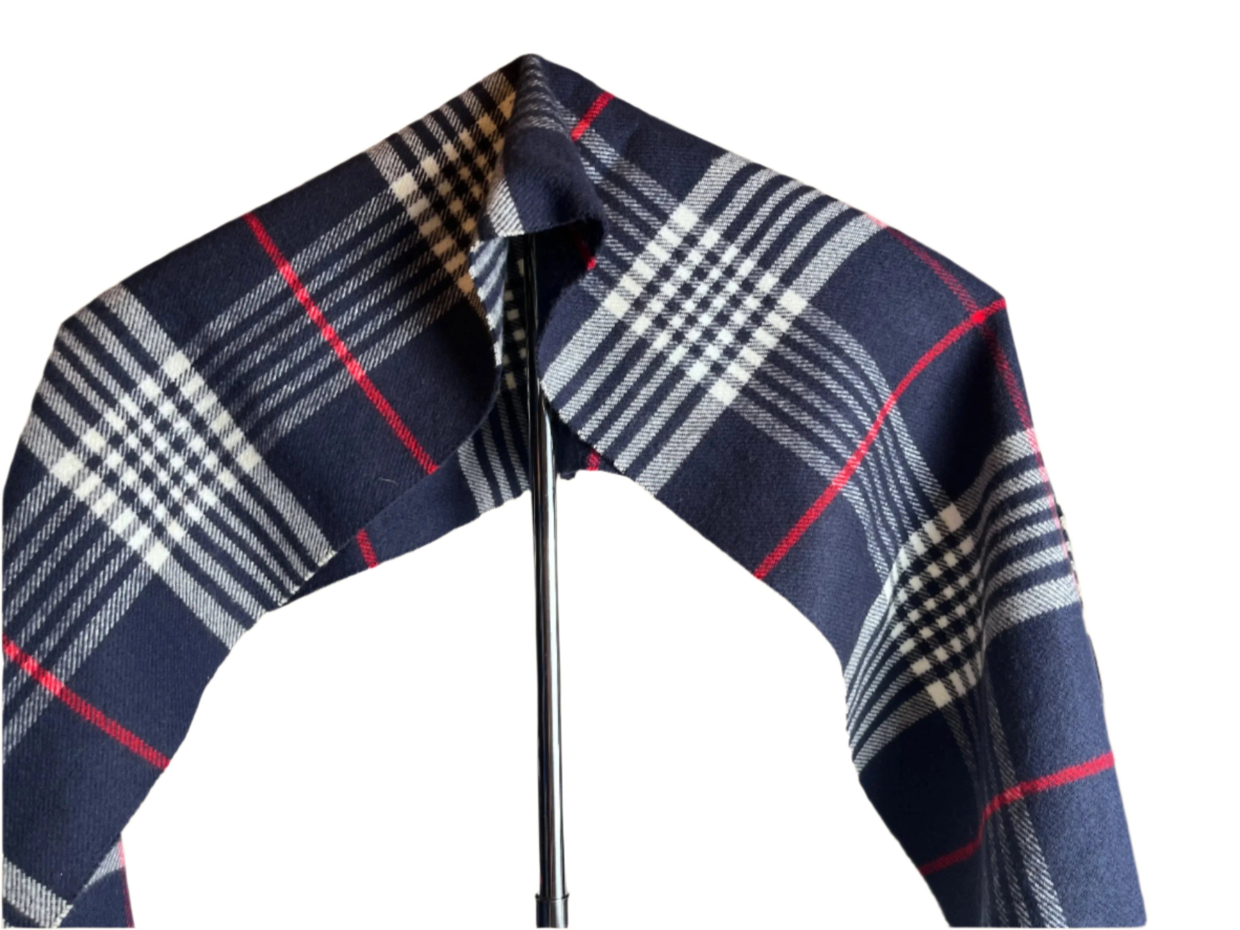 Beautiful, Warm Red, Blue, and White Scarf
