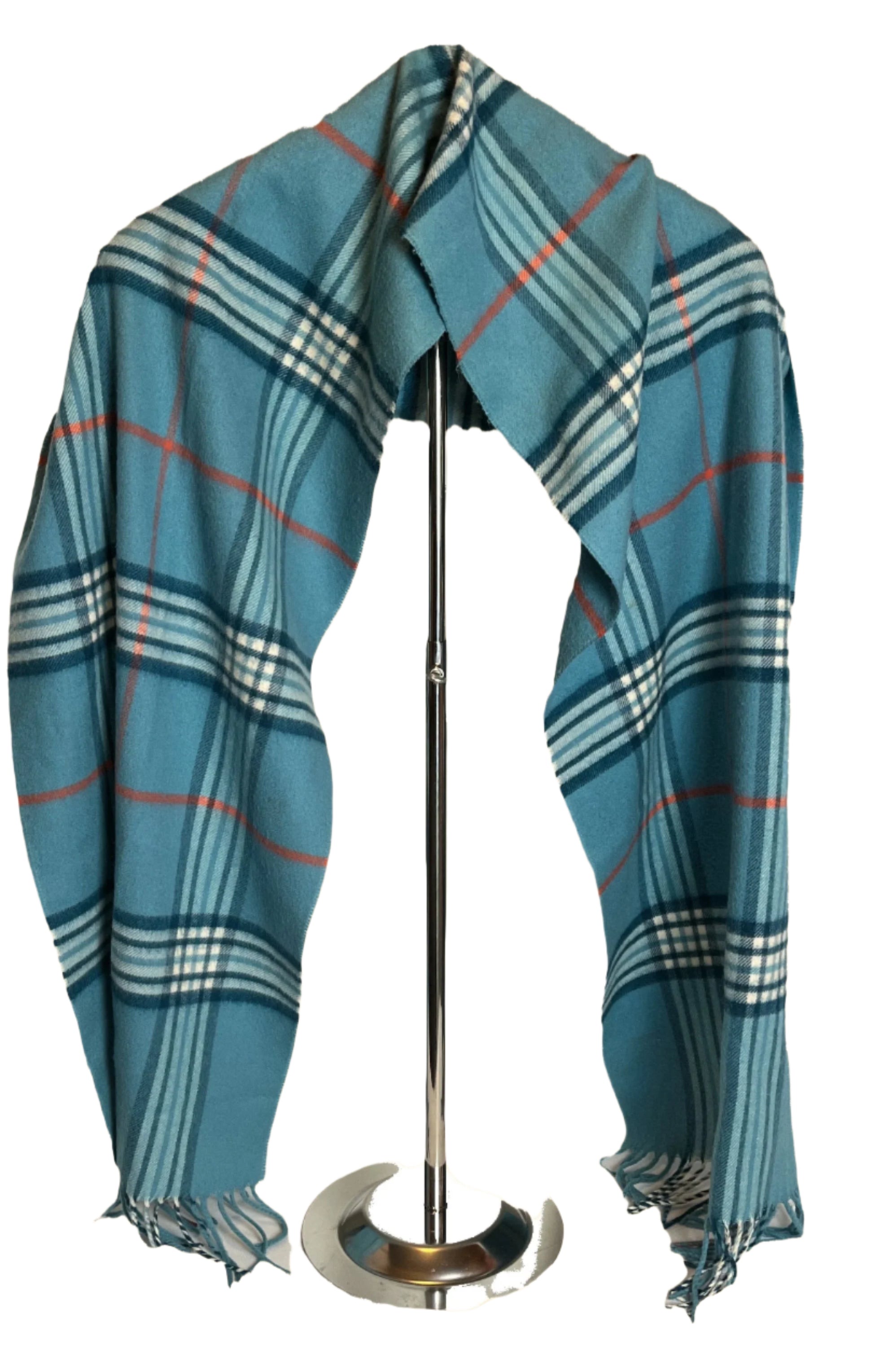 Light Blue Scarf with Fringes