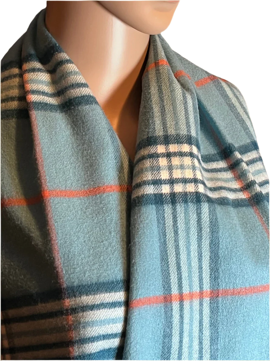 Light Blue Scarf with Fringes