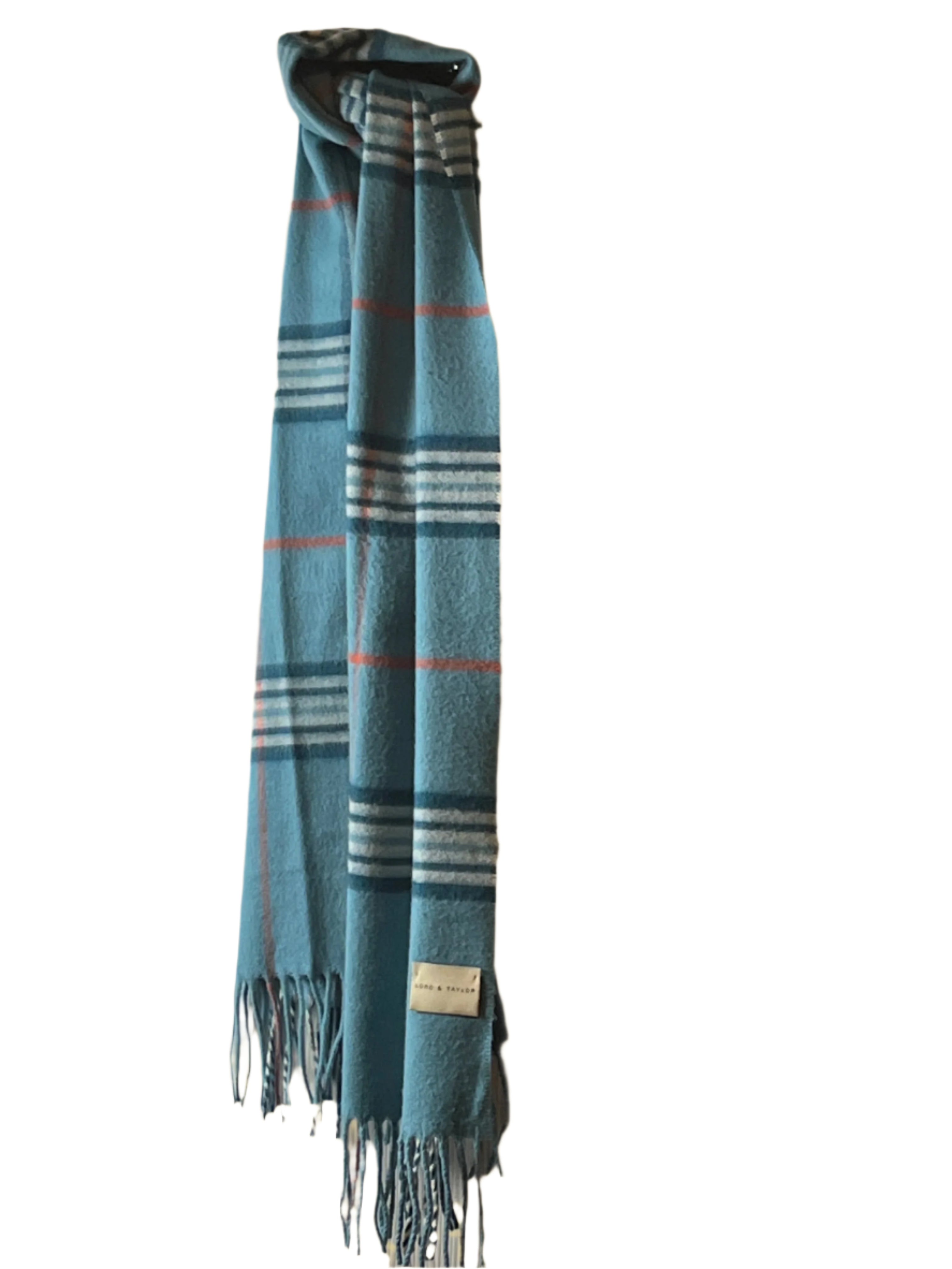 Light Blue Scarf with Fringes