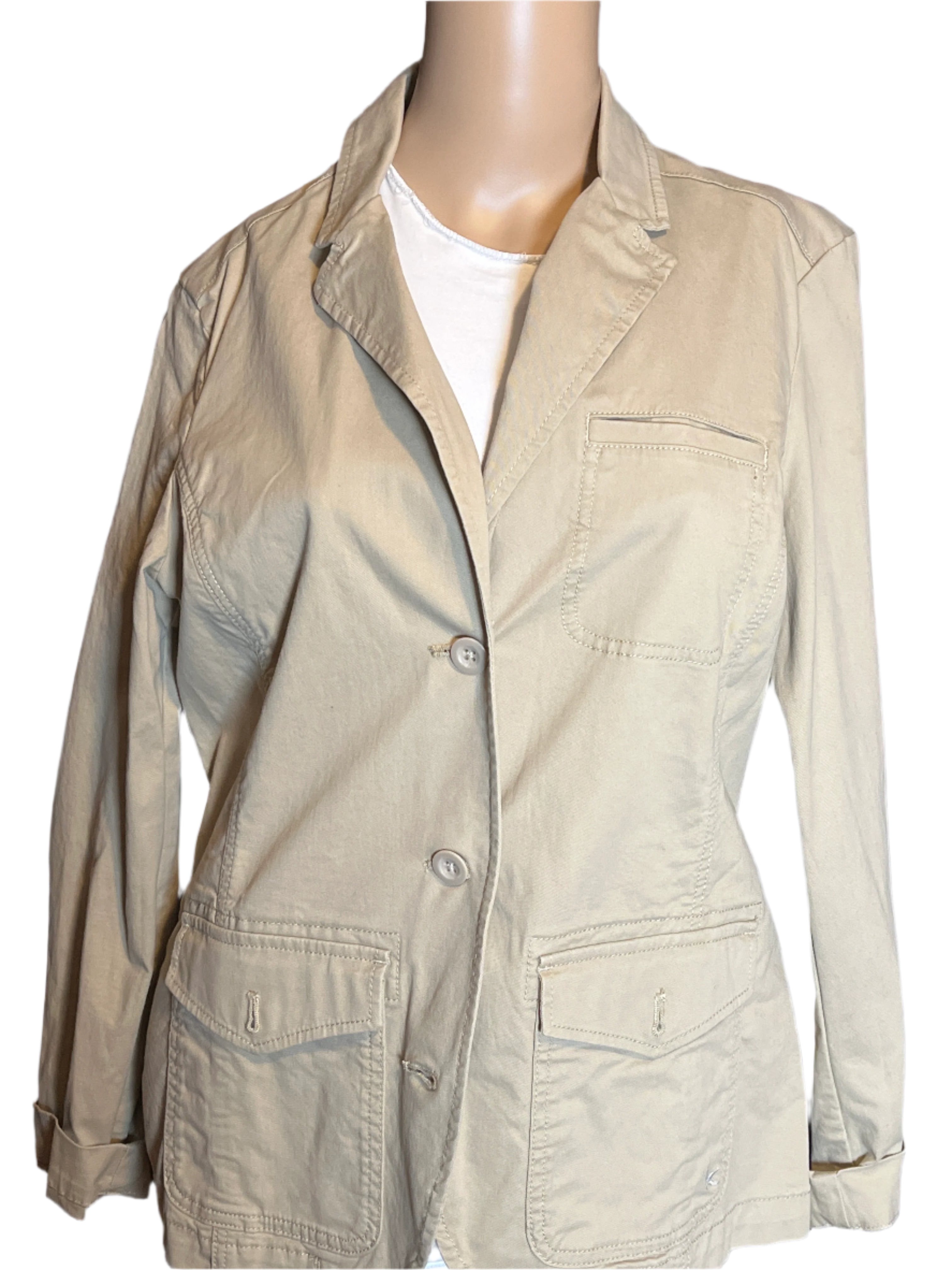 Buttoned Beige Jacket (size 12)