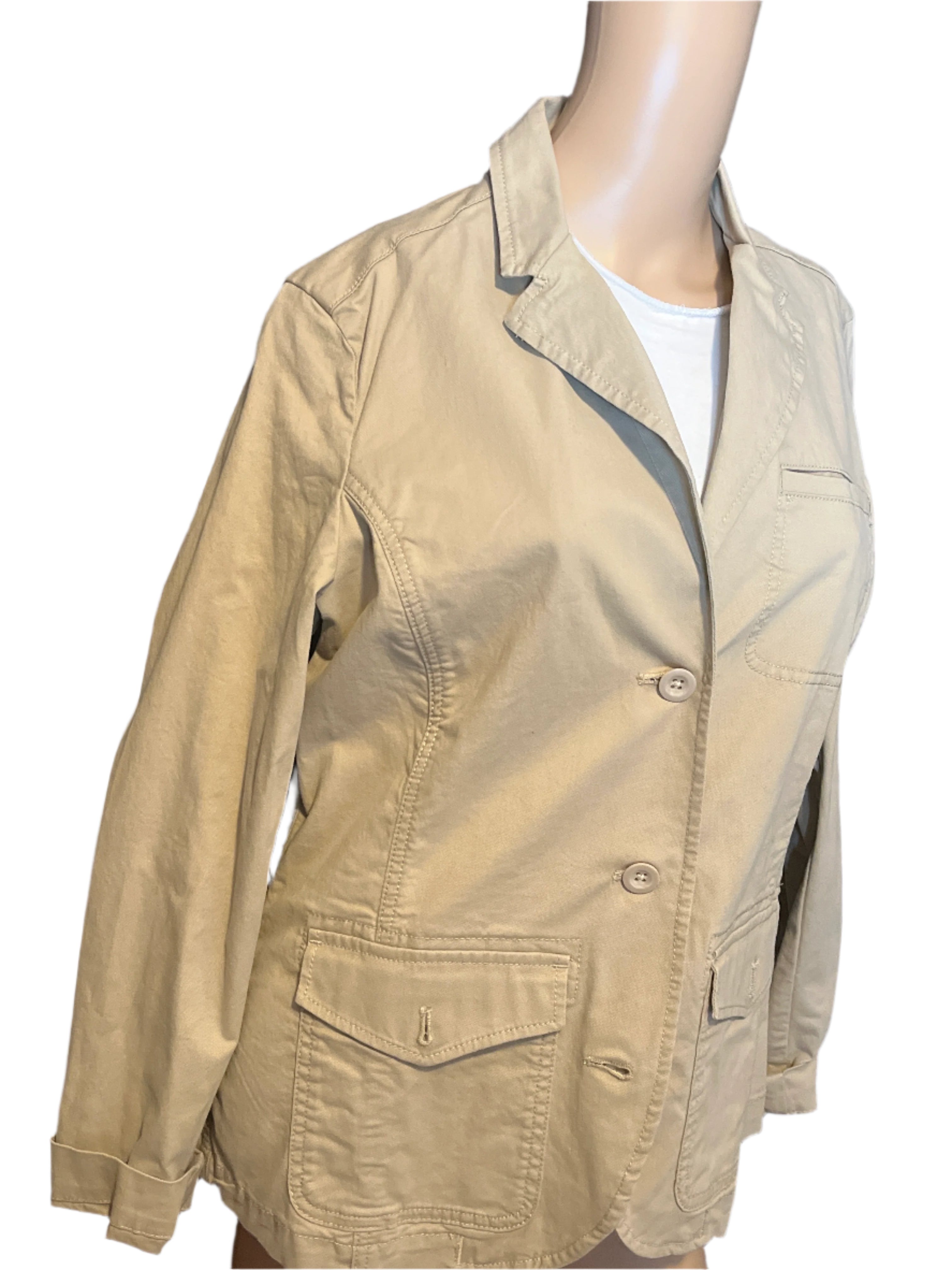 Buttoned Beige Jacket (size 12)