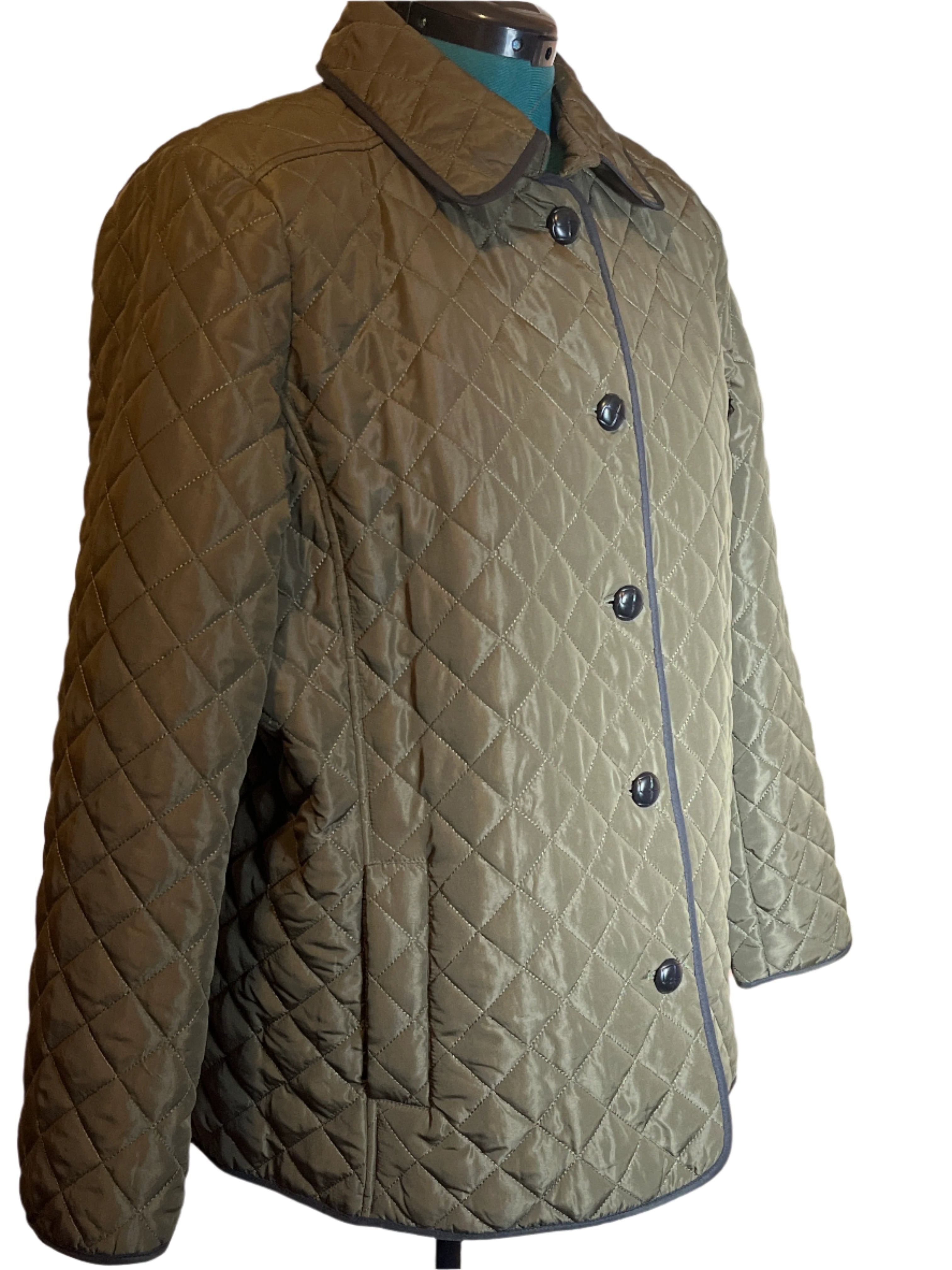 Jones New York-Light weight buttoned Hunter Green XL Jones New York coat