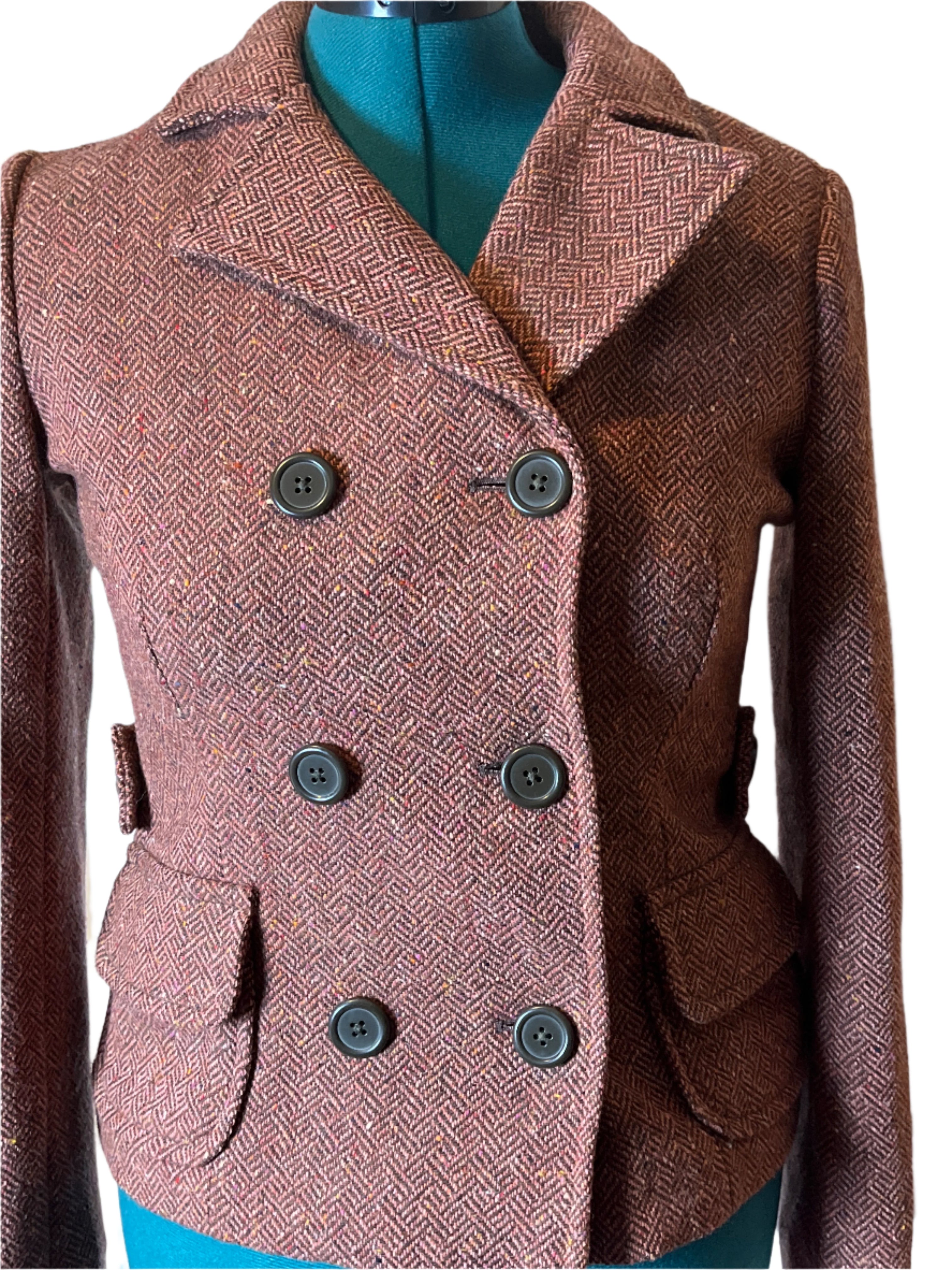 Gap warm and light Brown buttoned  (size 6) pea coat
