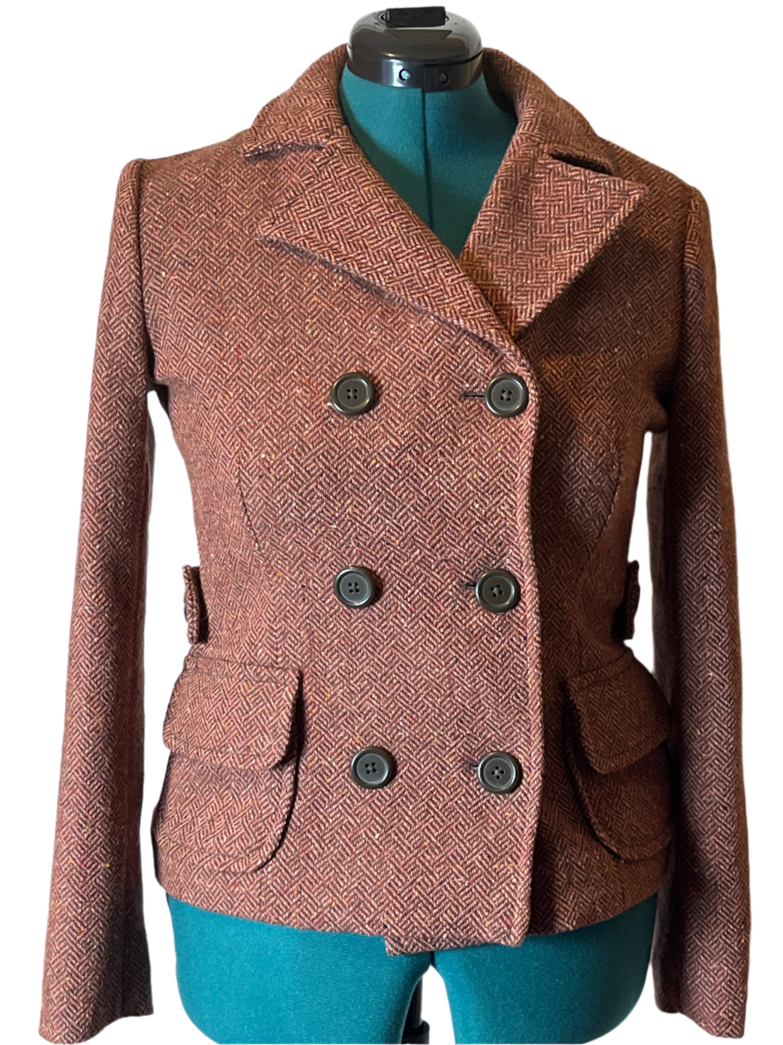 Gap warm and light Brown buttoned  (size 6) pea coat