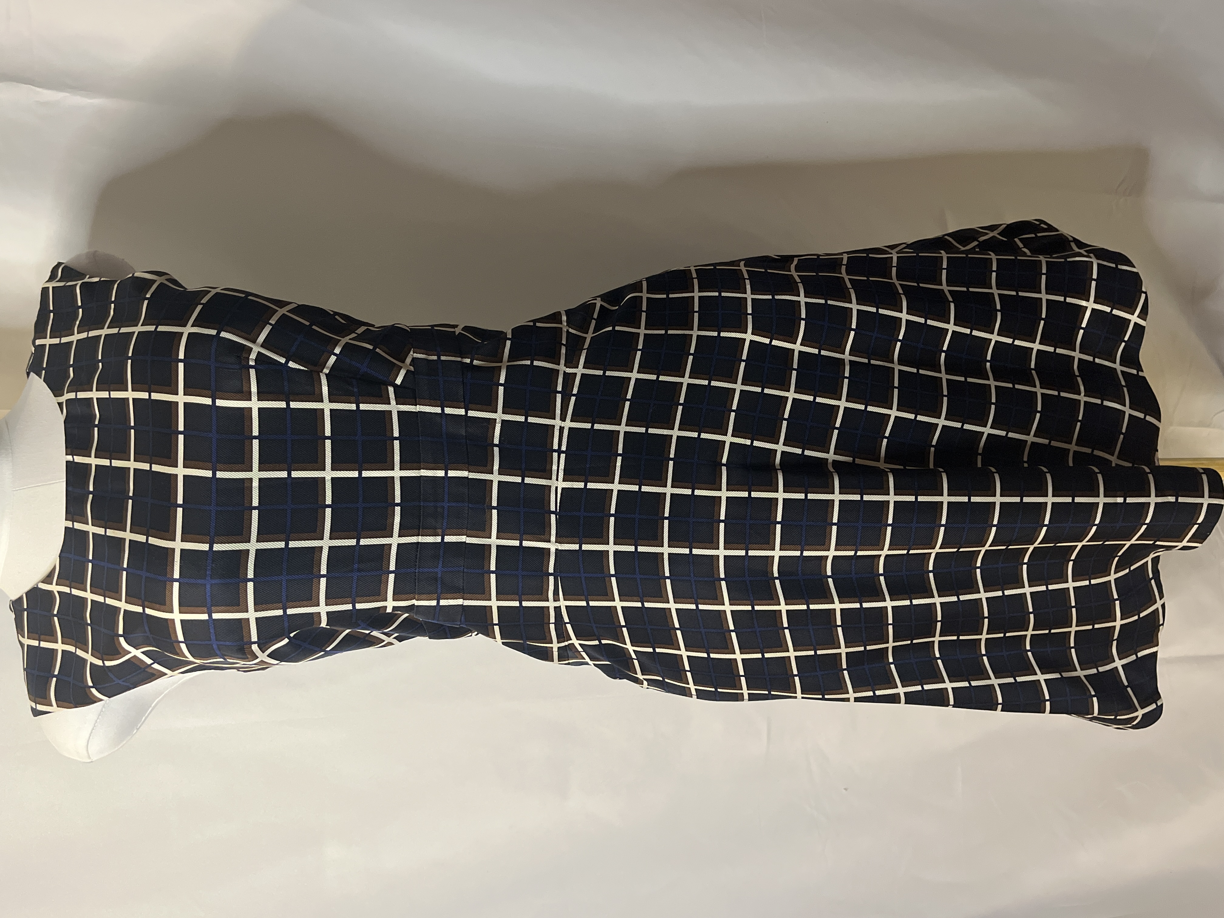 J. Crew-Navy Blue Checkered Dress