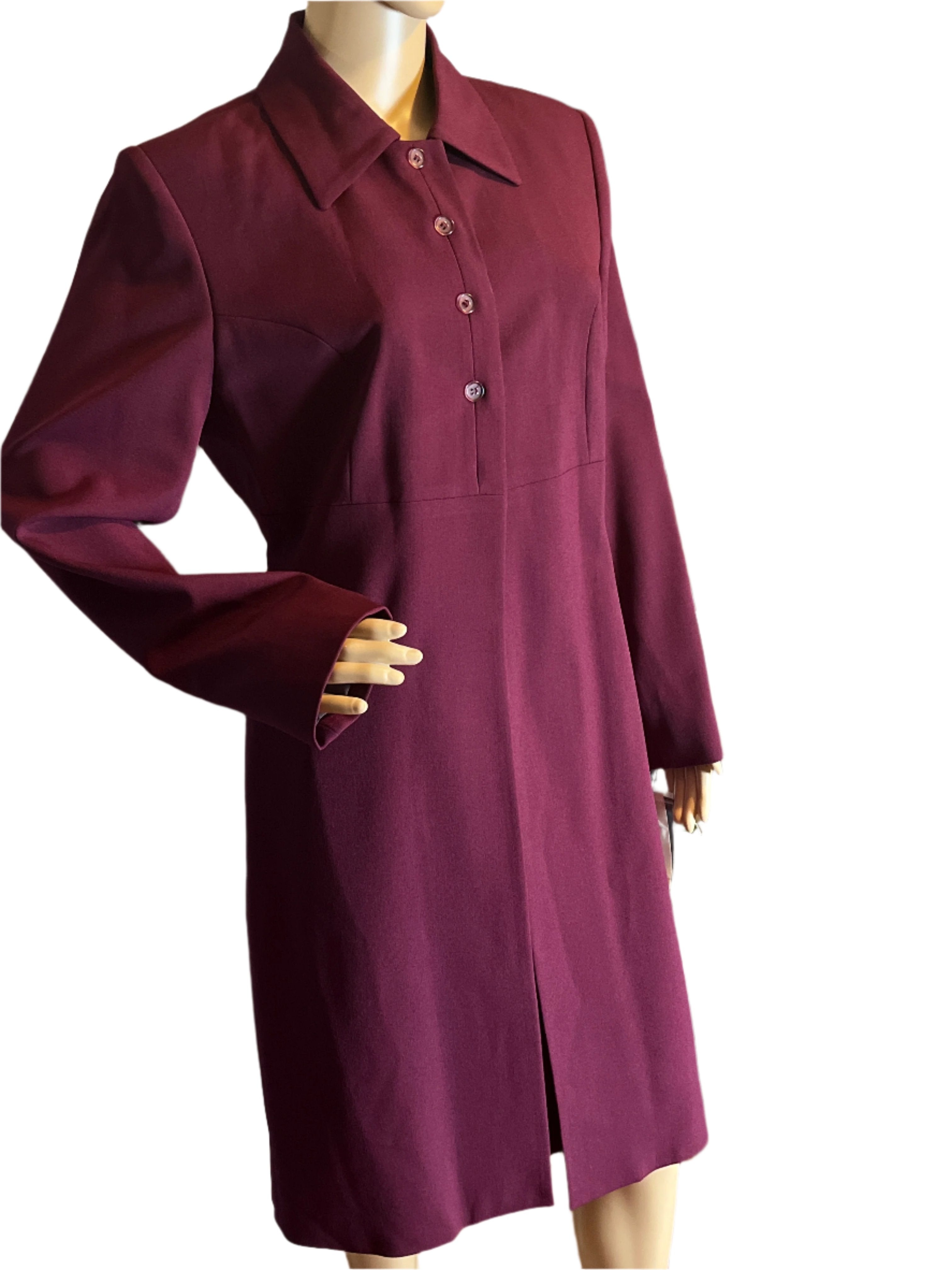 Harve Bernard- Burgundy long jacket and skirt suit set(size 10)