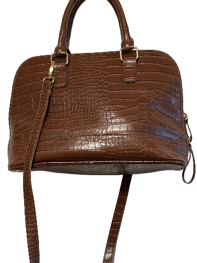 Bueno-Brown Crocodile Style Handbag