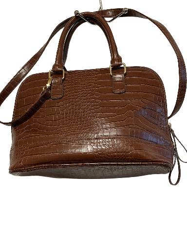 Bueno-Brown Crocodile Style Handbag