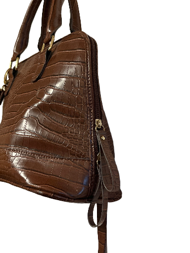 Bueno-Brown Crocodile Style Handbag