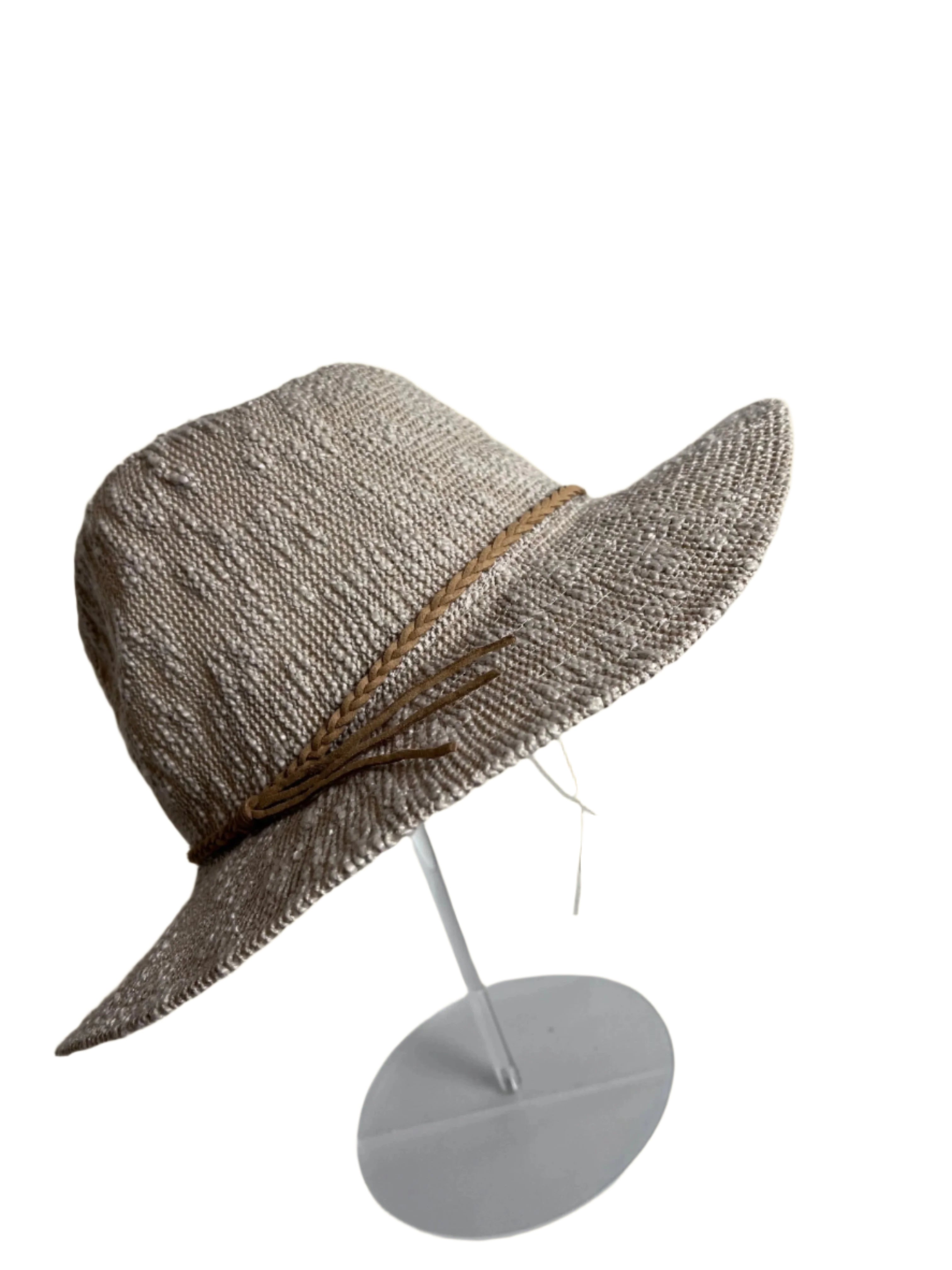 Beige Woven Straw Hat