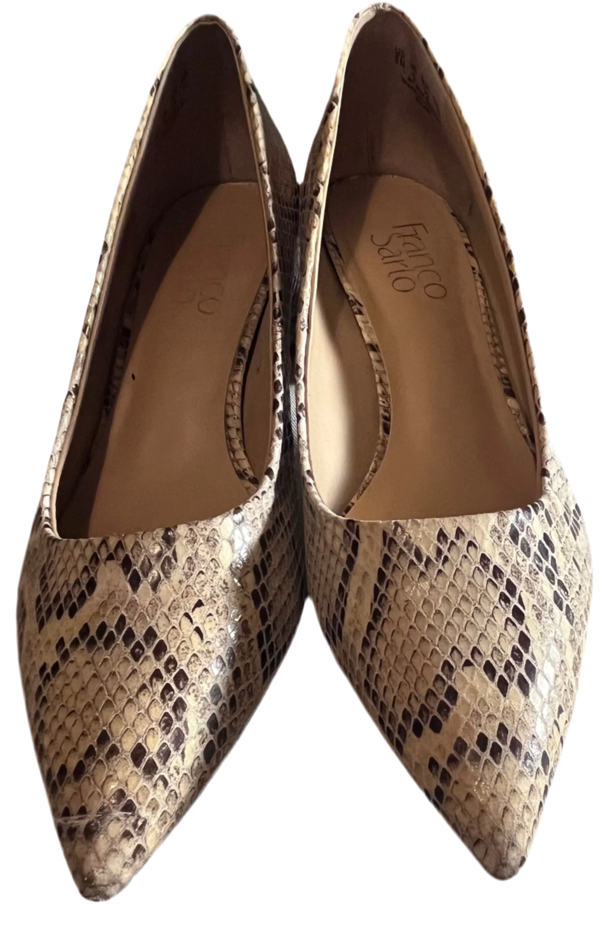 Franco Sarto-Snake Print Pointed Toe Flats