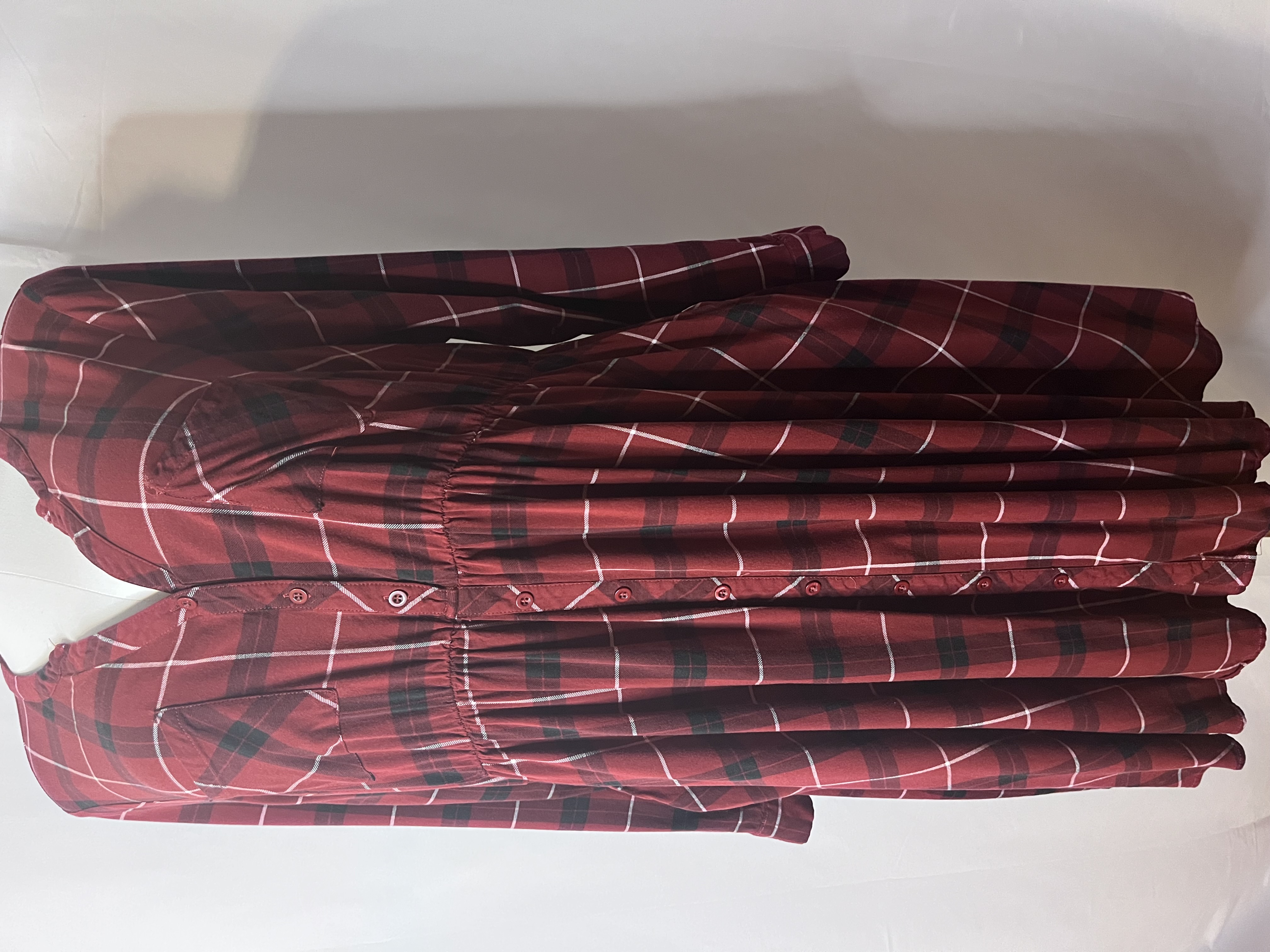 (SOLD)Torrid-Red Plaid Button-Down Dress