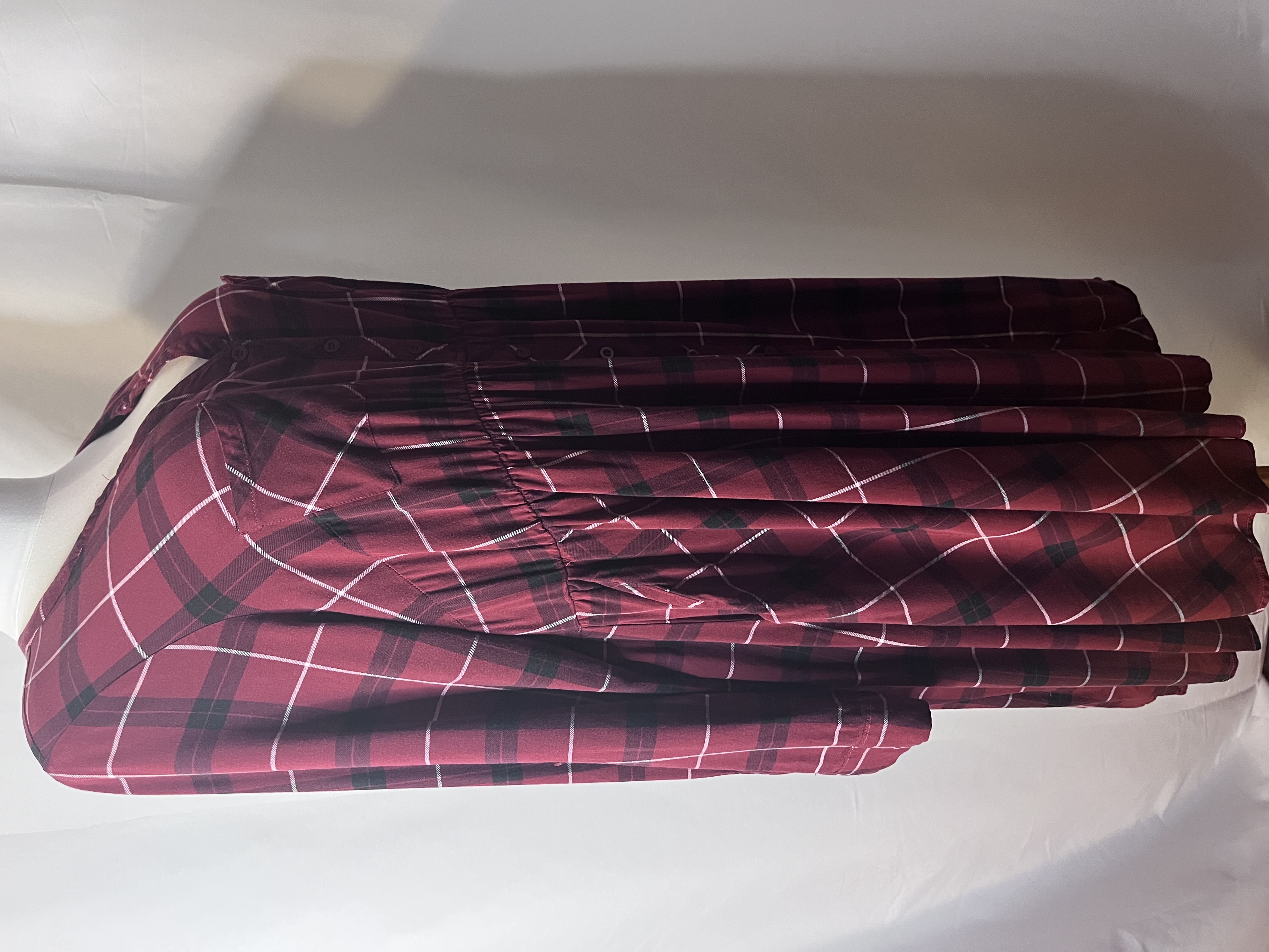 (SOLD)Torrid-Red Plaid Button-Down Dress