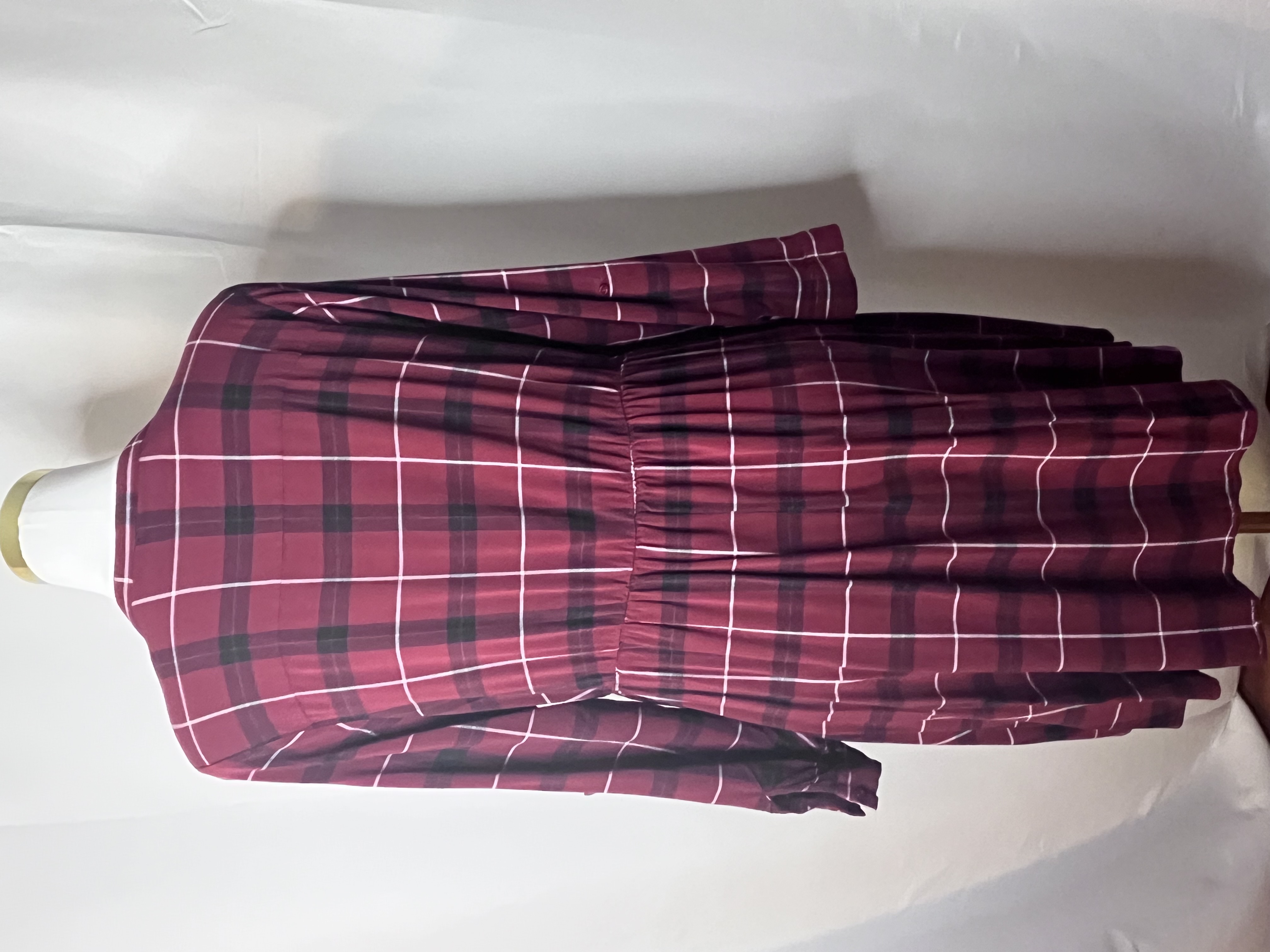 (SOLD)Torrid-Red Plaid Button-Down Dress