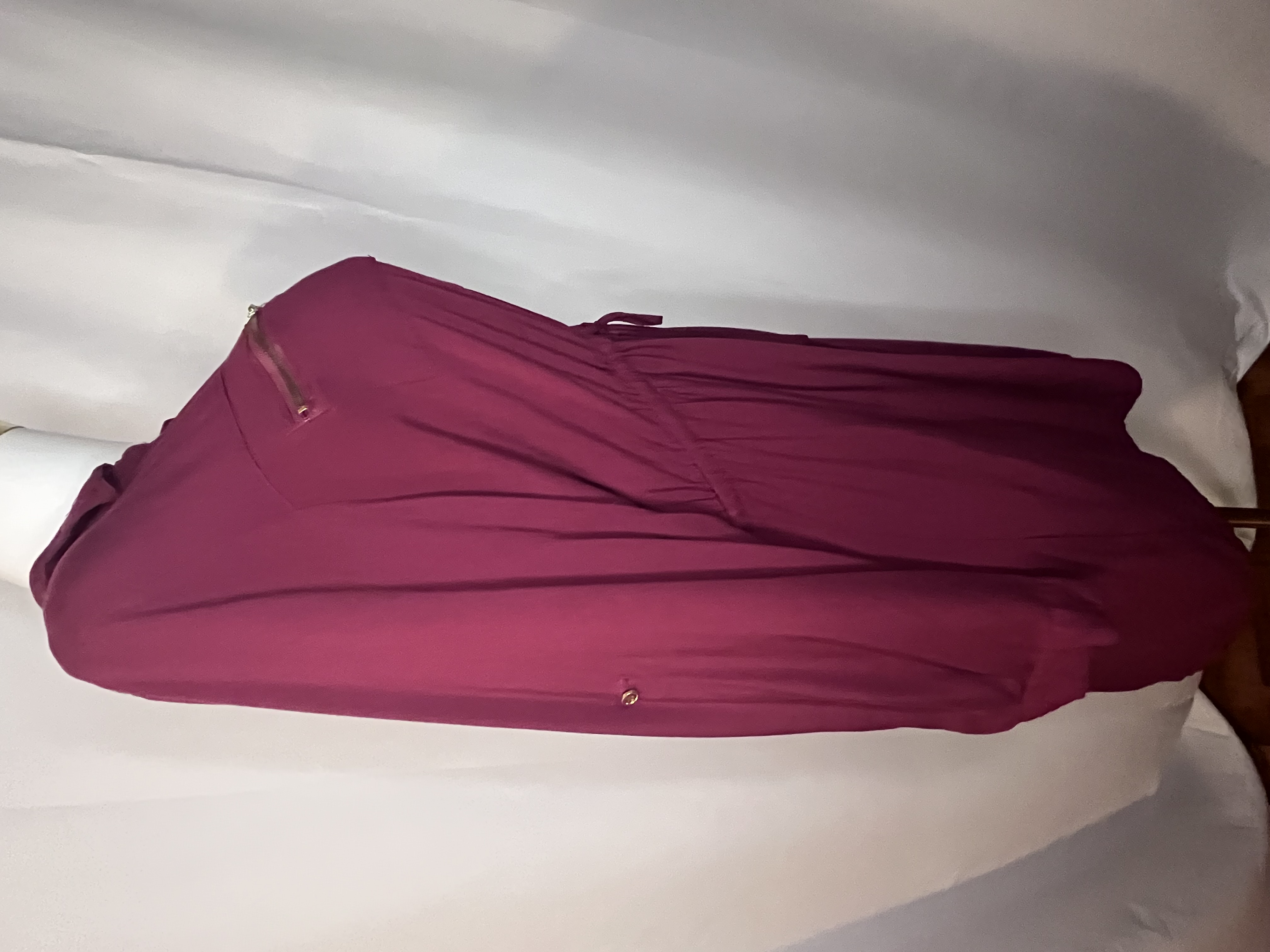 Louise Parker Burgundy Button-Down Dress