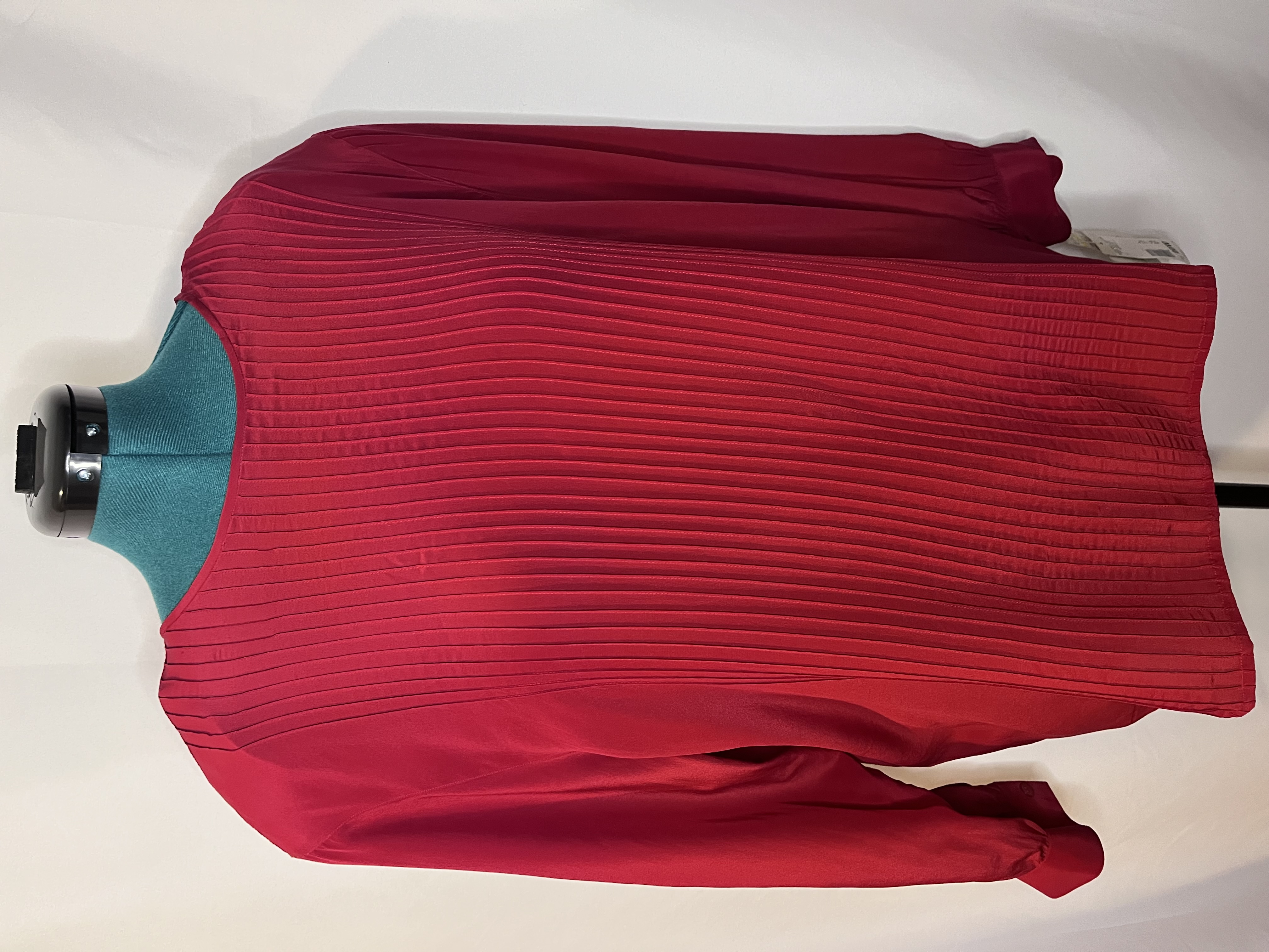New with Tag-Red Pleated Long Sleeves Blouse (size 20W)